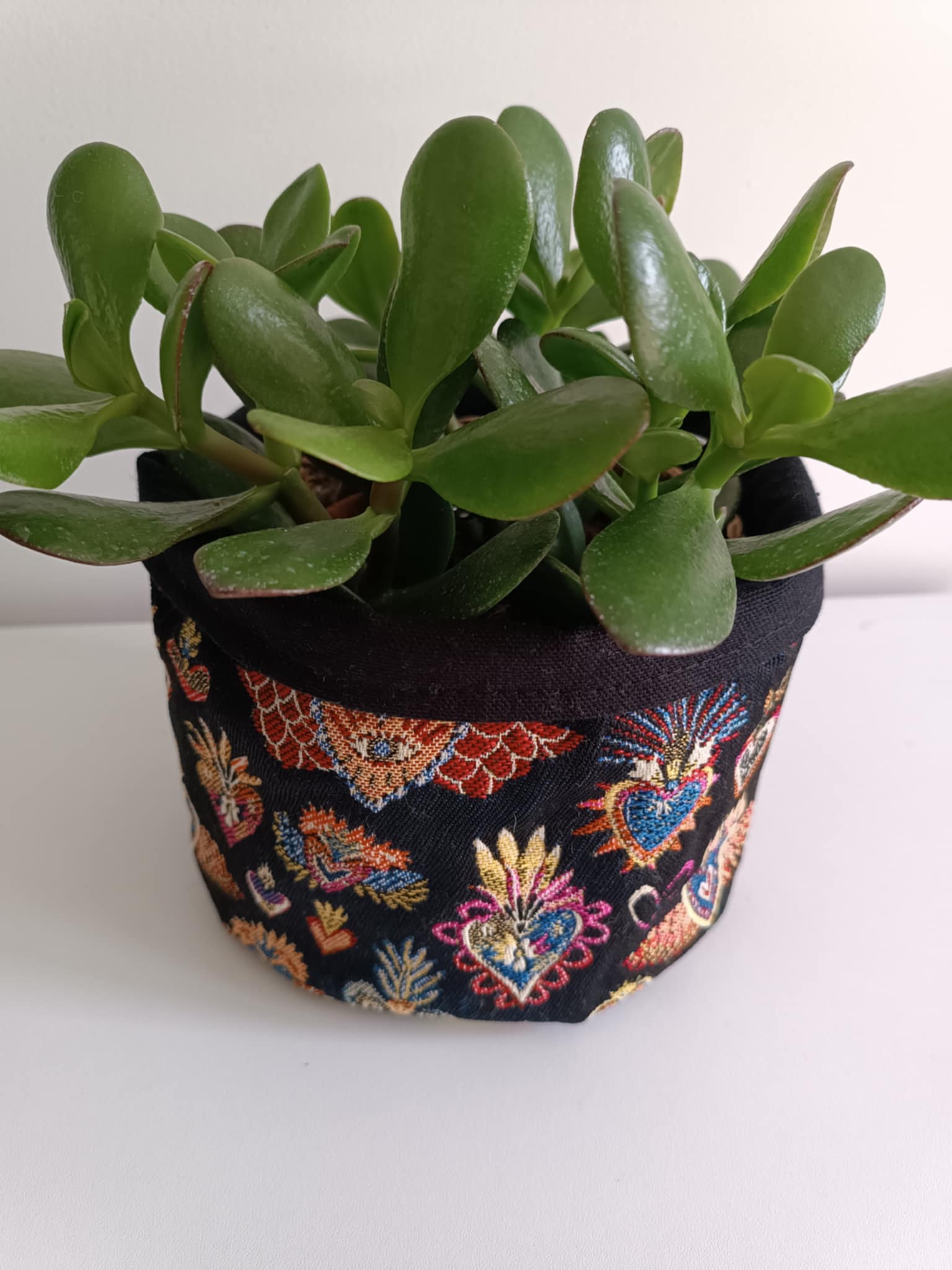 Cache-pot en tissu Corazon ex voto 