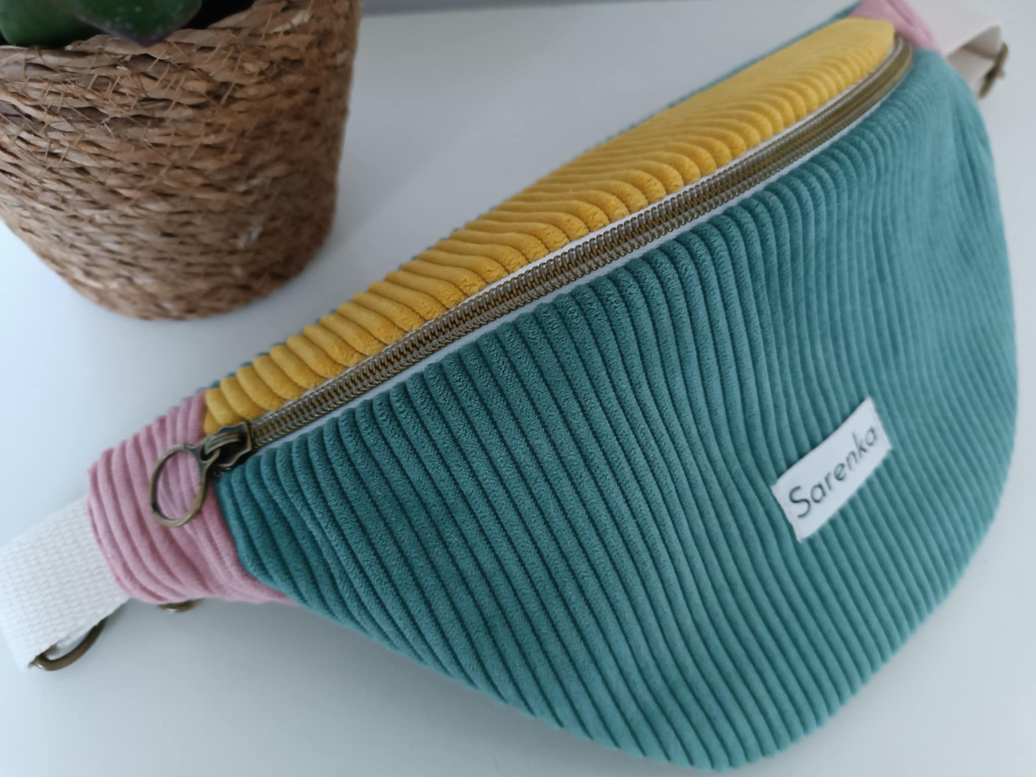 Sac Banane - Trio de couleurs - Vert Menthe Jaune