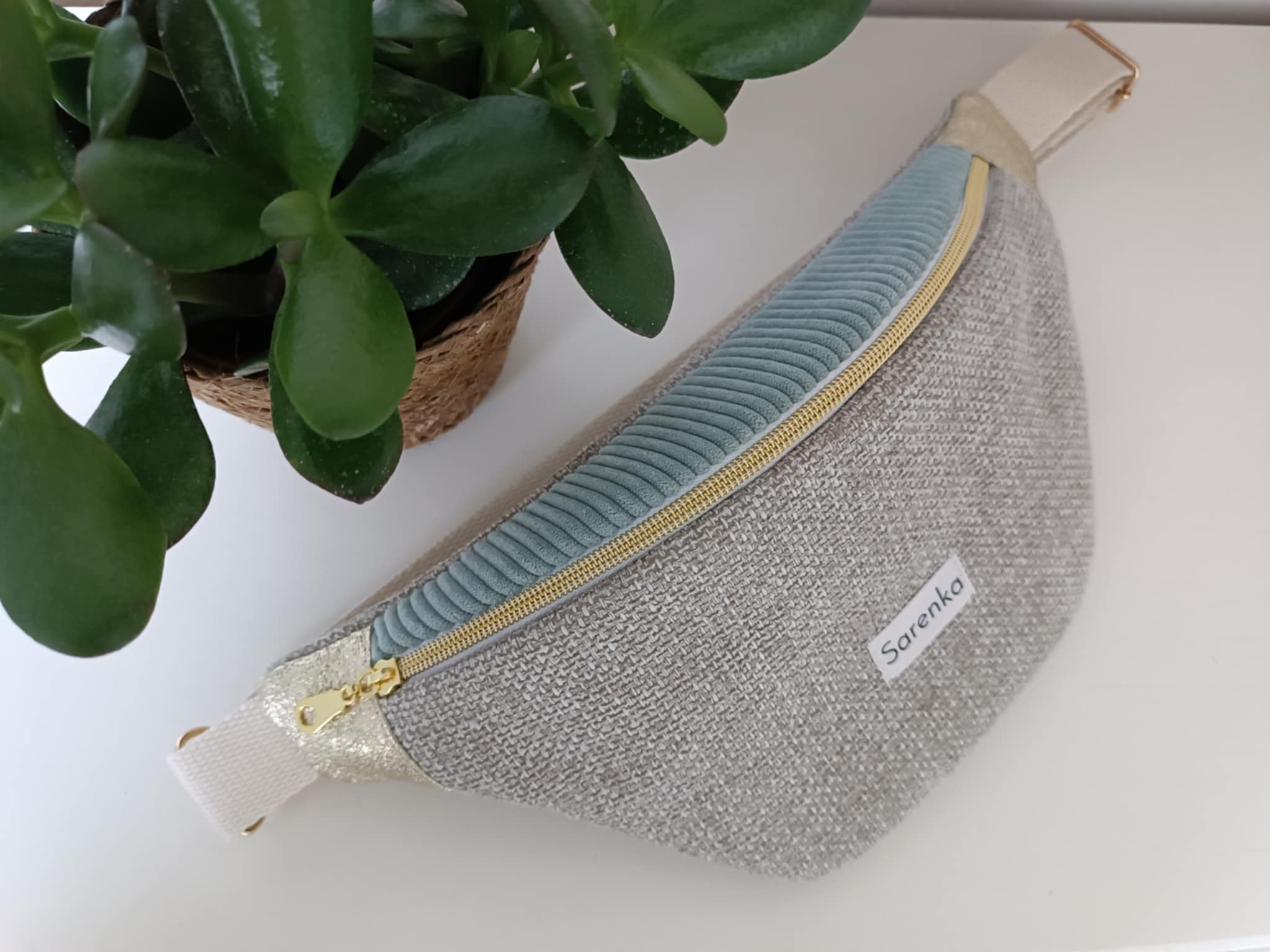 Sac Banane - Avoine - Vert d'eau