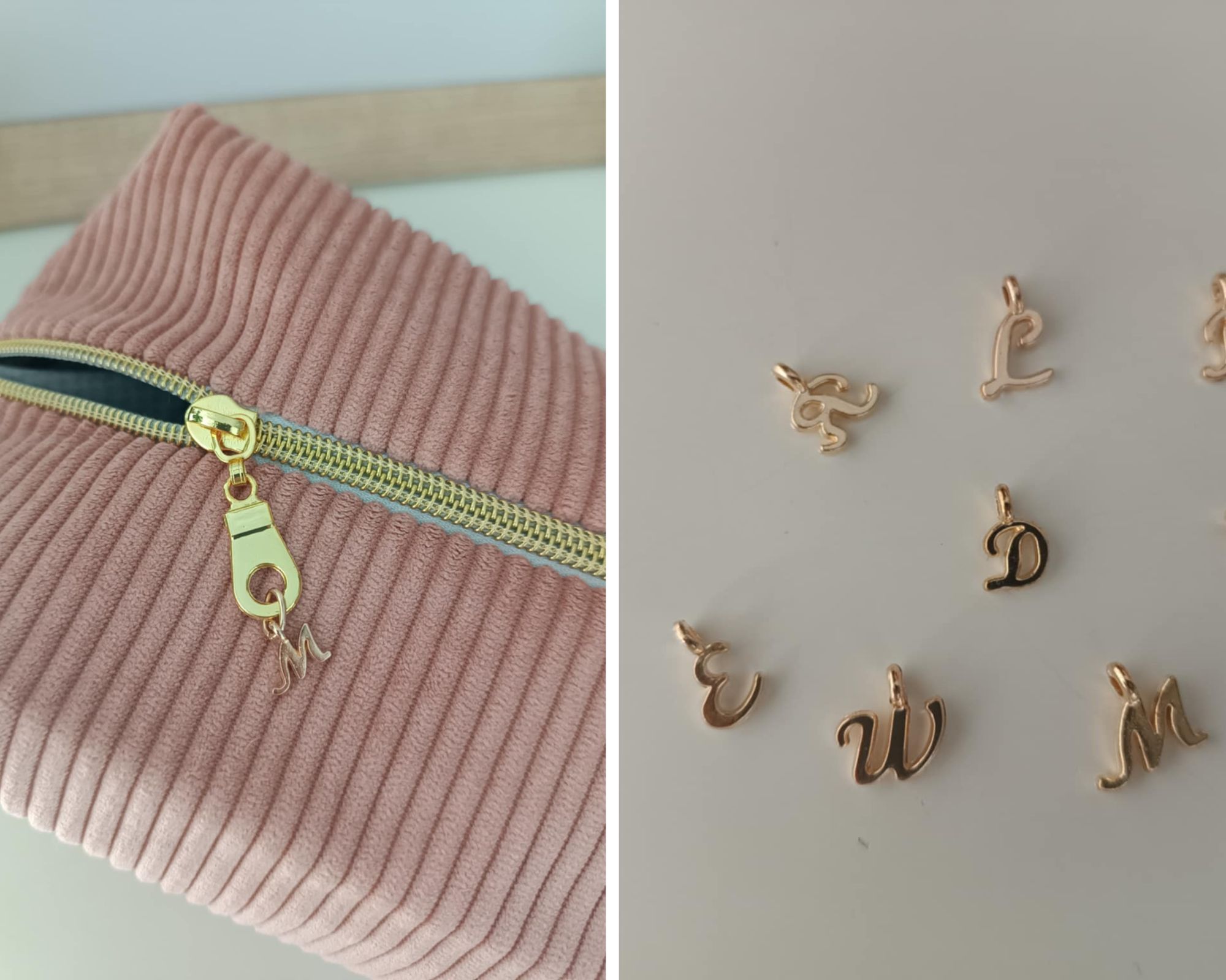 Trousse de toilette en velours côtelé personnalisée Trousse grand format