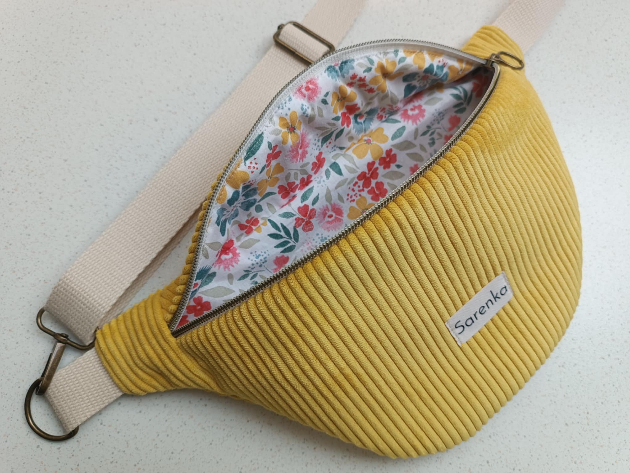 Sac Banane - Velours - Les unies - Jaune
