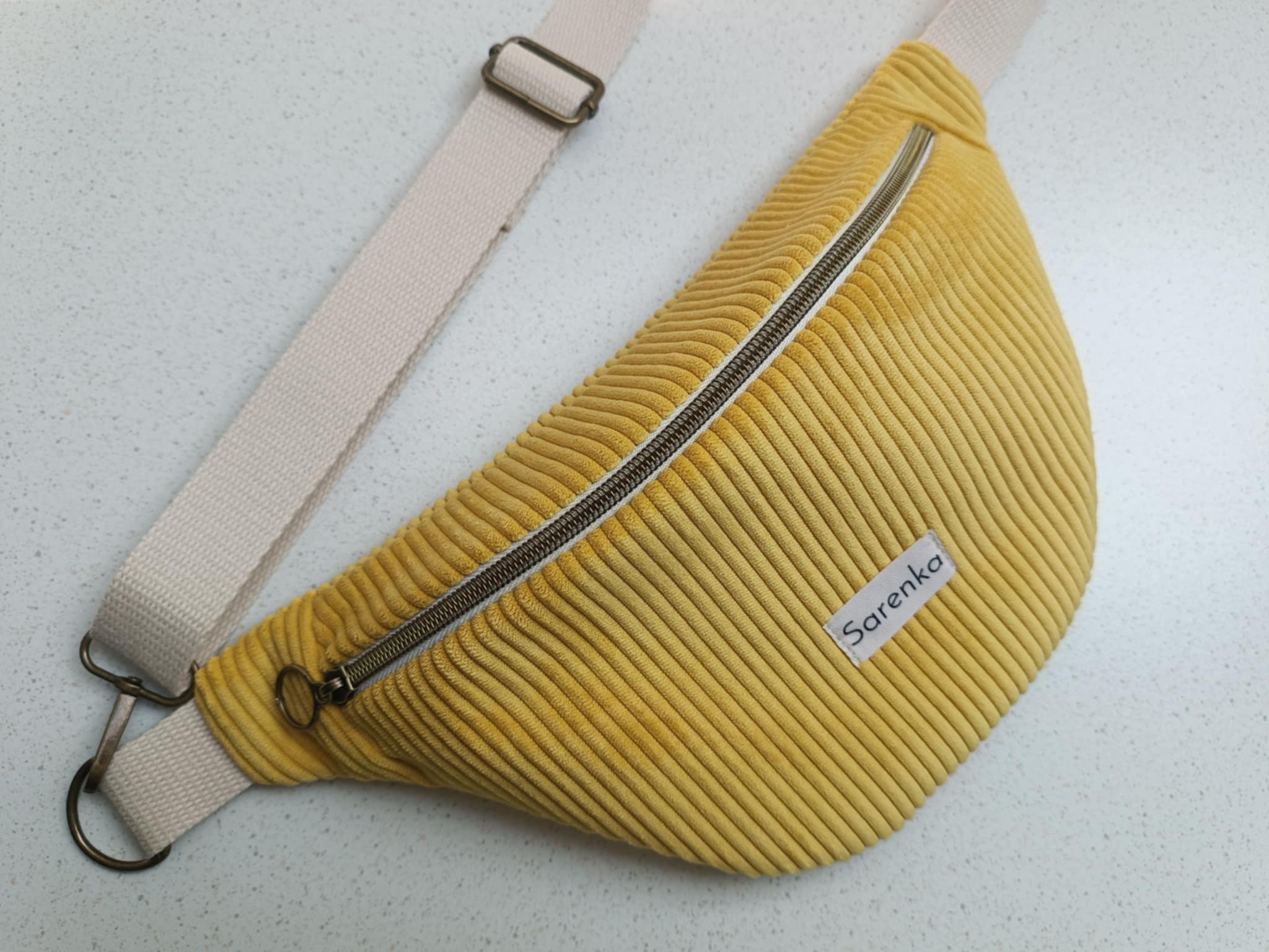 Sac Banane - Velours - Les unies - Jaune