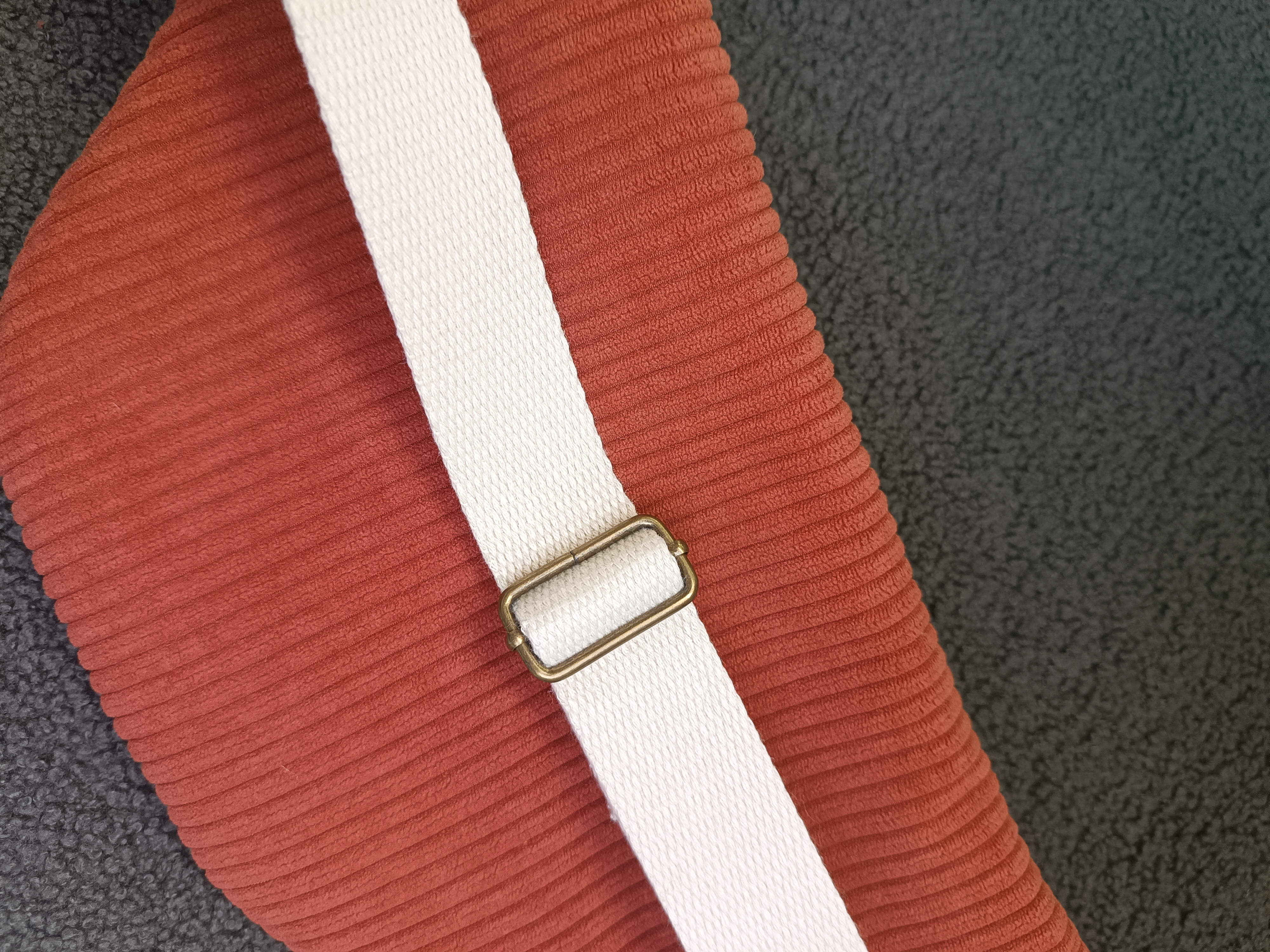 Sac Banane - Velours - la Triptyque - Terracotta/ Kaki / Camel