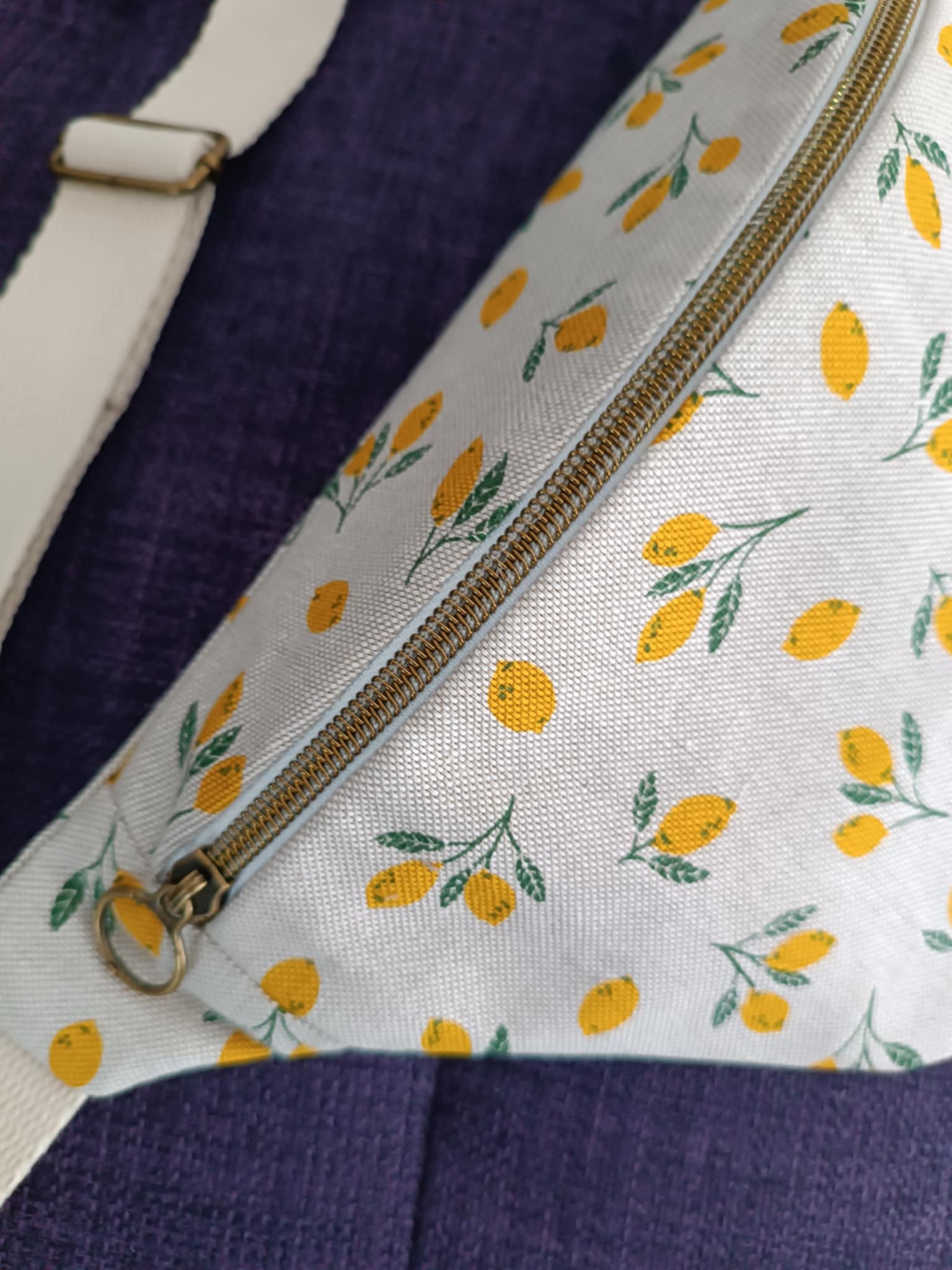 Sac banane coton motif citron