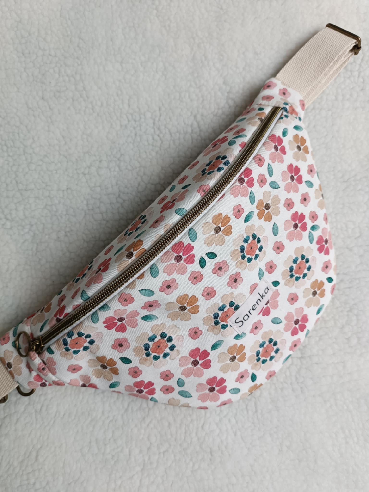 Sac banane pastel fleuri