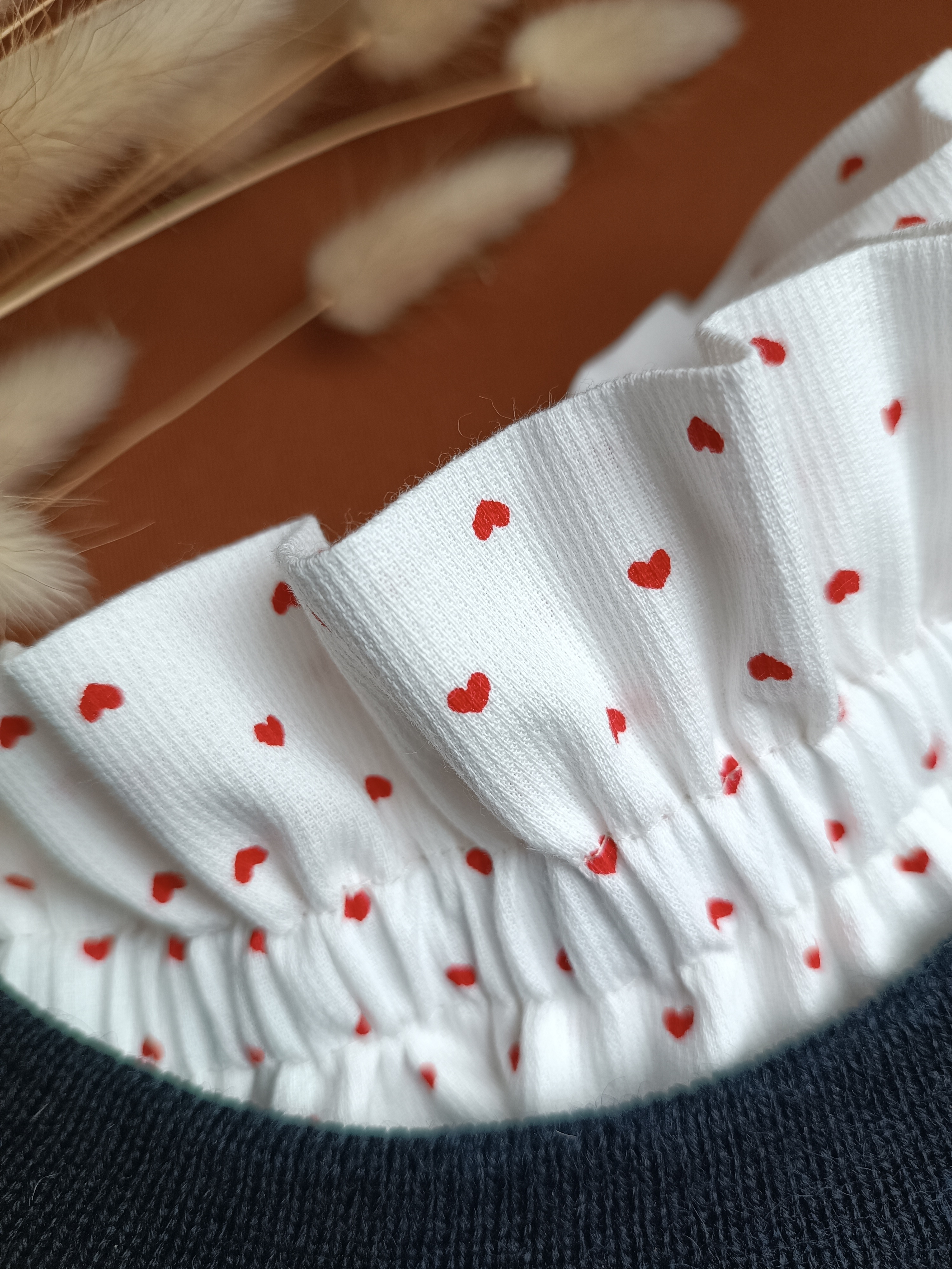 Col victorien amovible coeurs