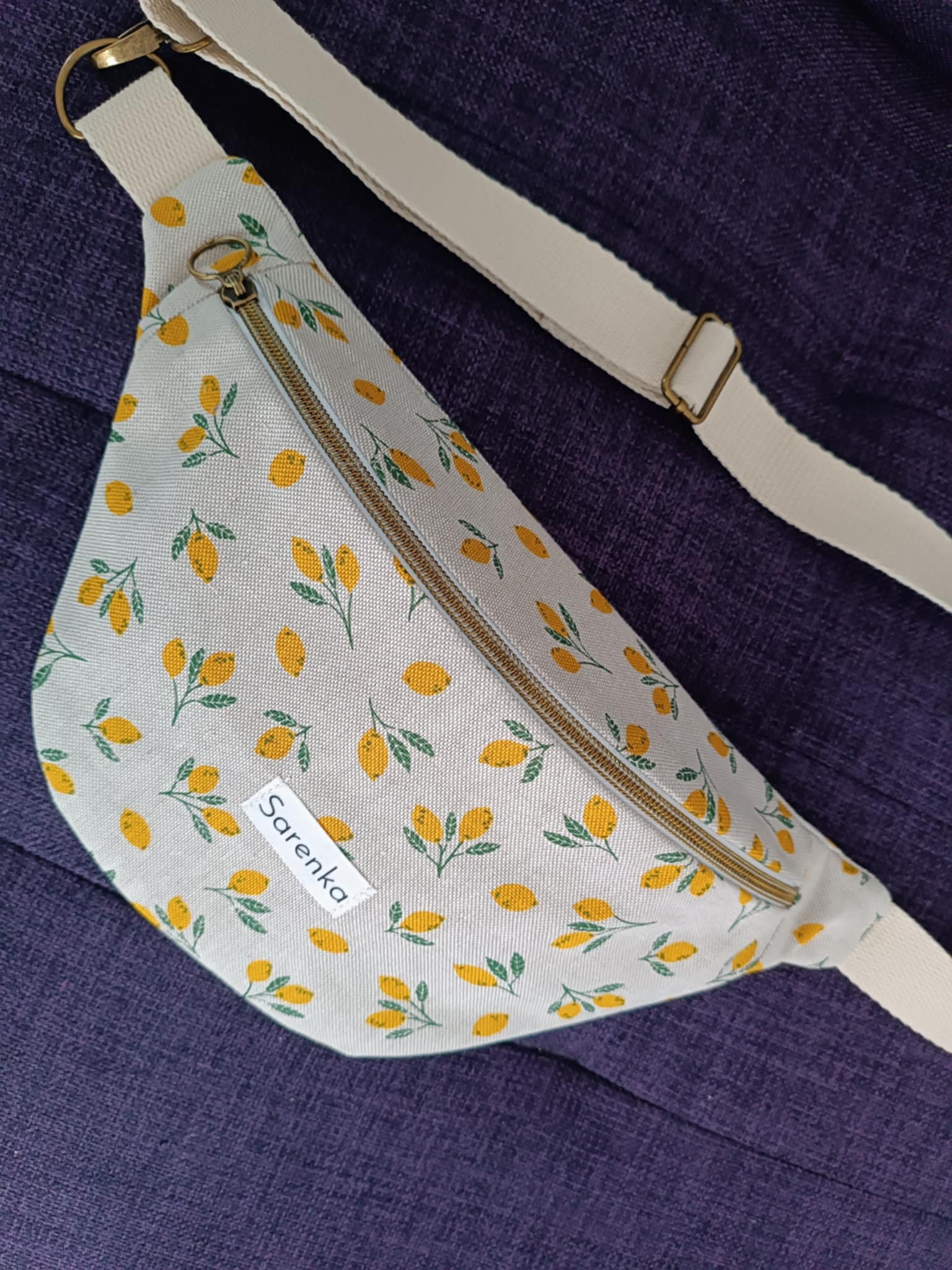 Sac banane coton motif citron