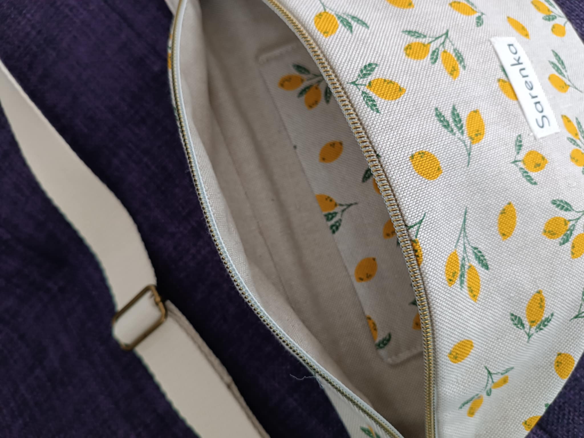 Sac banane coton motif citron