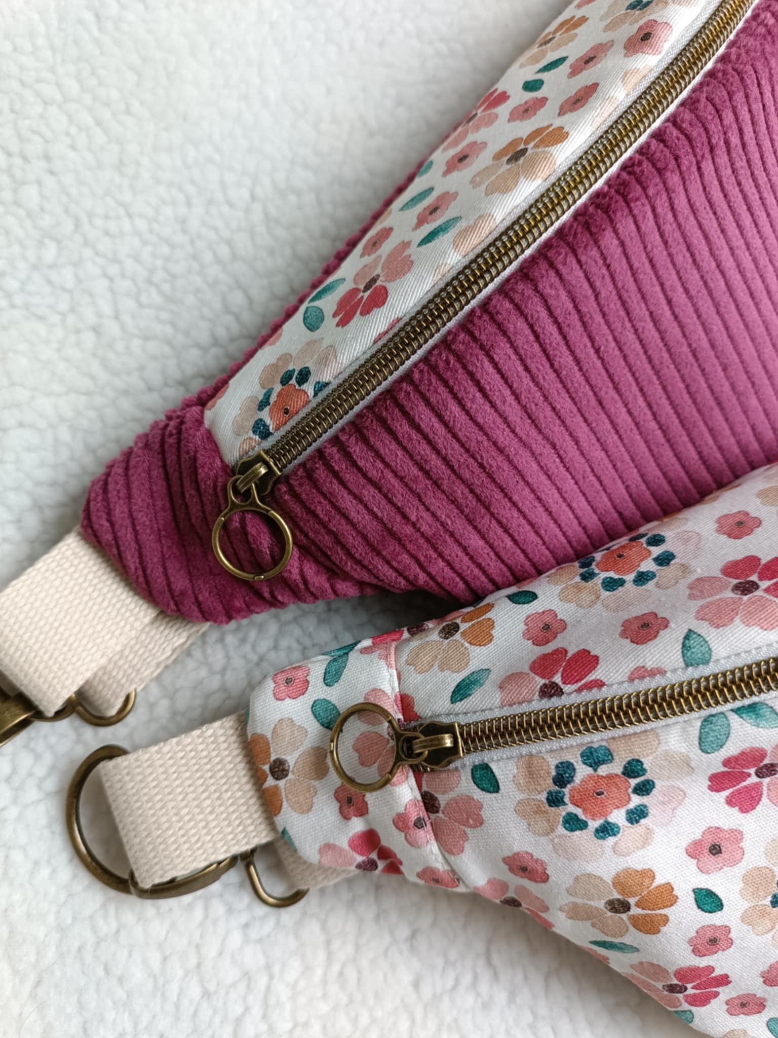 Sac banane pastel fleuri