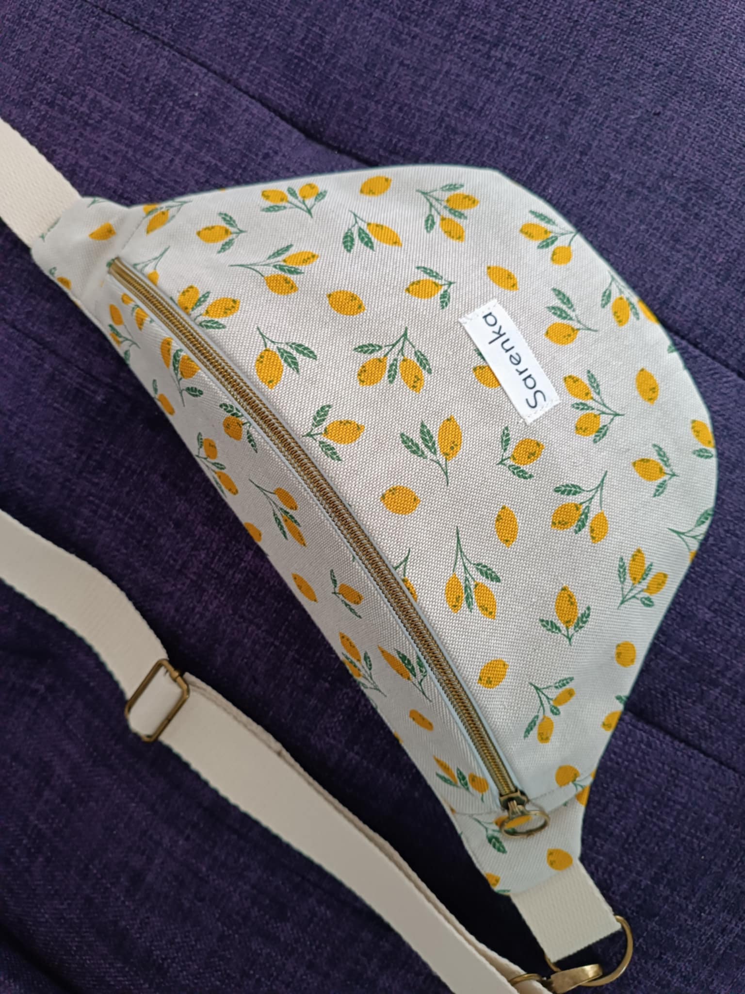 Sac banane coton motif citron