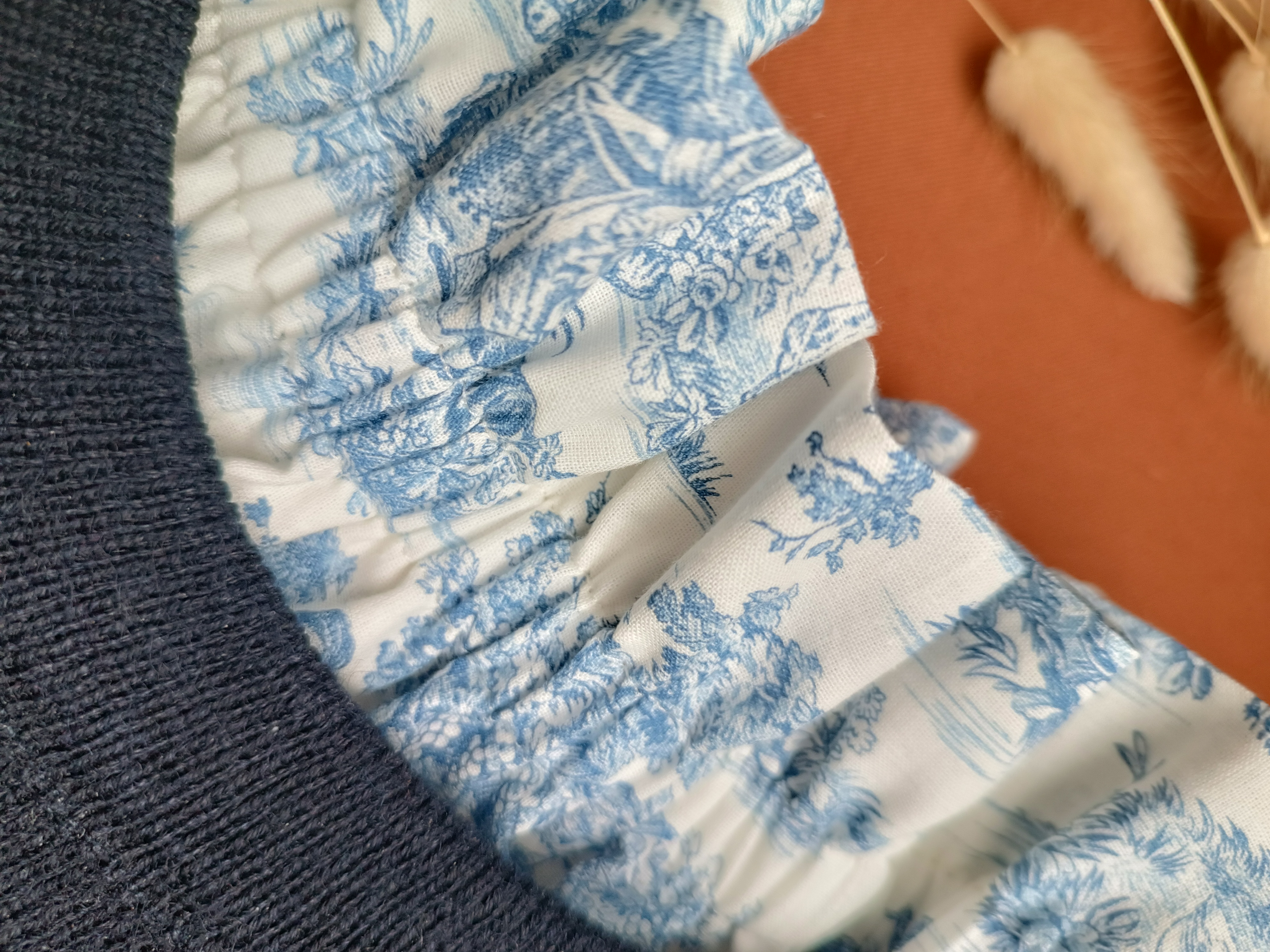 Col victorien amovible toile de jouy