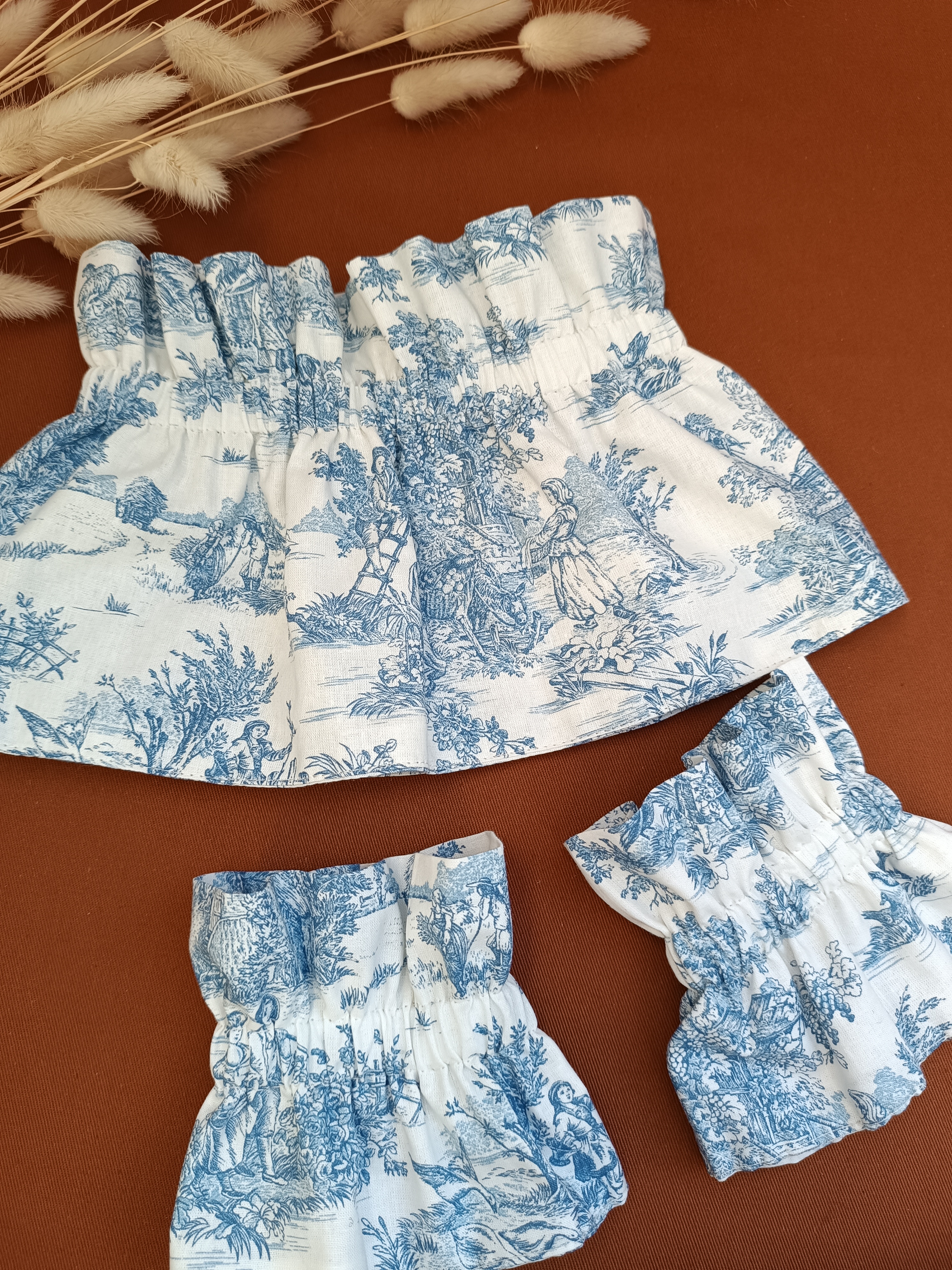 Col victorien amovible toile de jouy