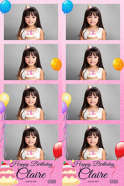 Birthday Theme Photo Booth Strips Template Option 1