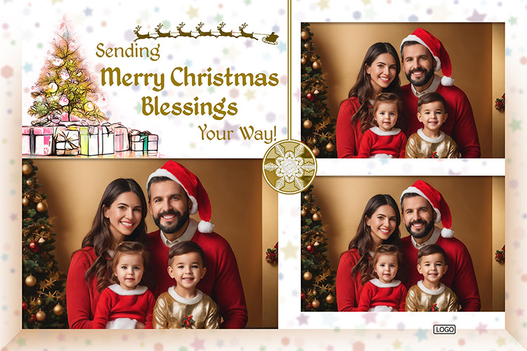 Christmas Theme Photo Booth Template Option 1