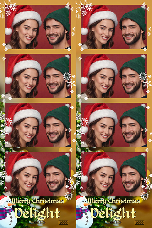Christmas Theme Photo Booth Strips Template Option 1
