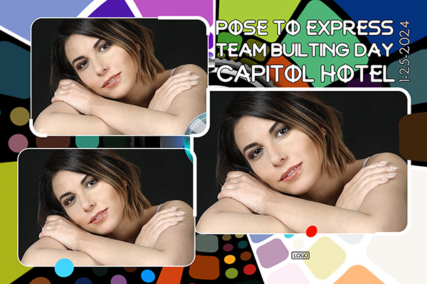 Camera Lens Rays Corporate Theme Photo Booth Template