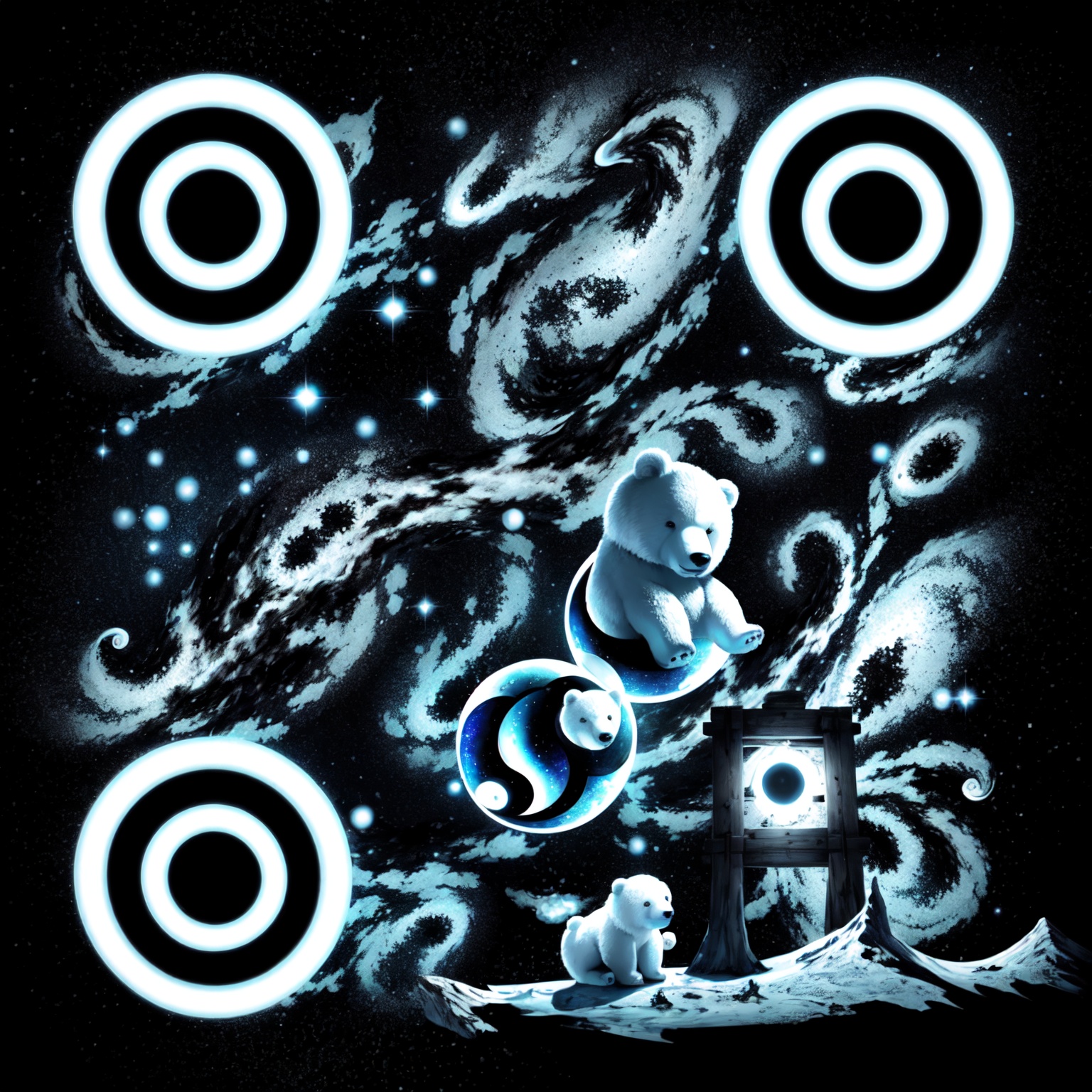Galactic Bear Embrace QR Code Art💫