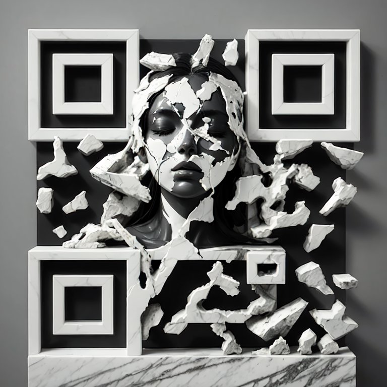 Woman face QR Code Art