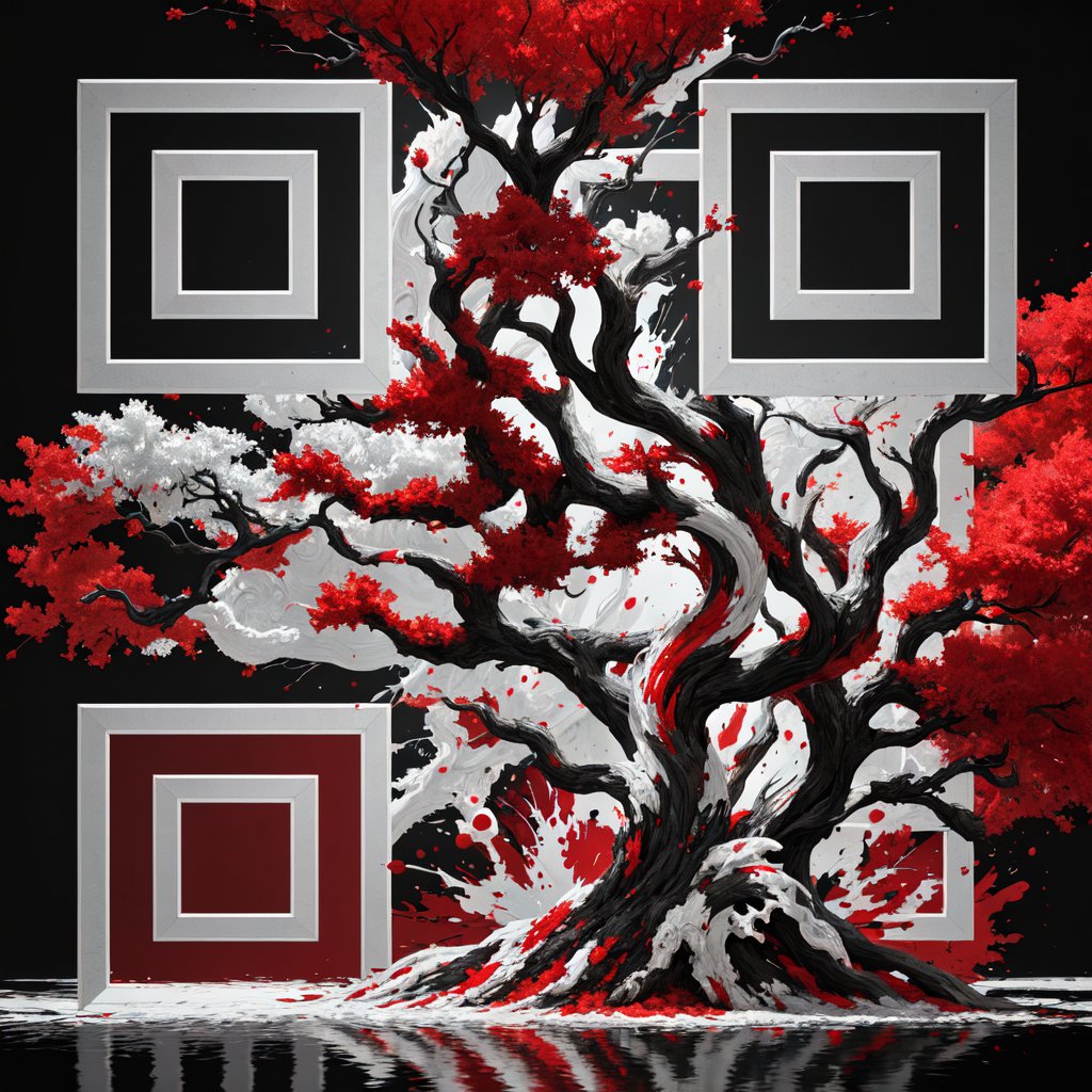 Red Tree QR Code Art