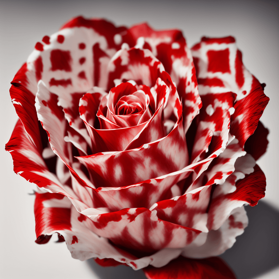 Red and White Rose QR Code