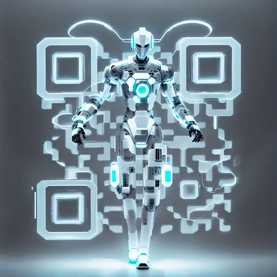 Bioluminescence Futurist Robot QR Code