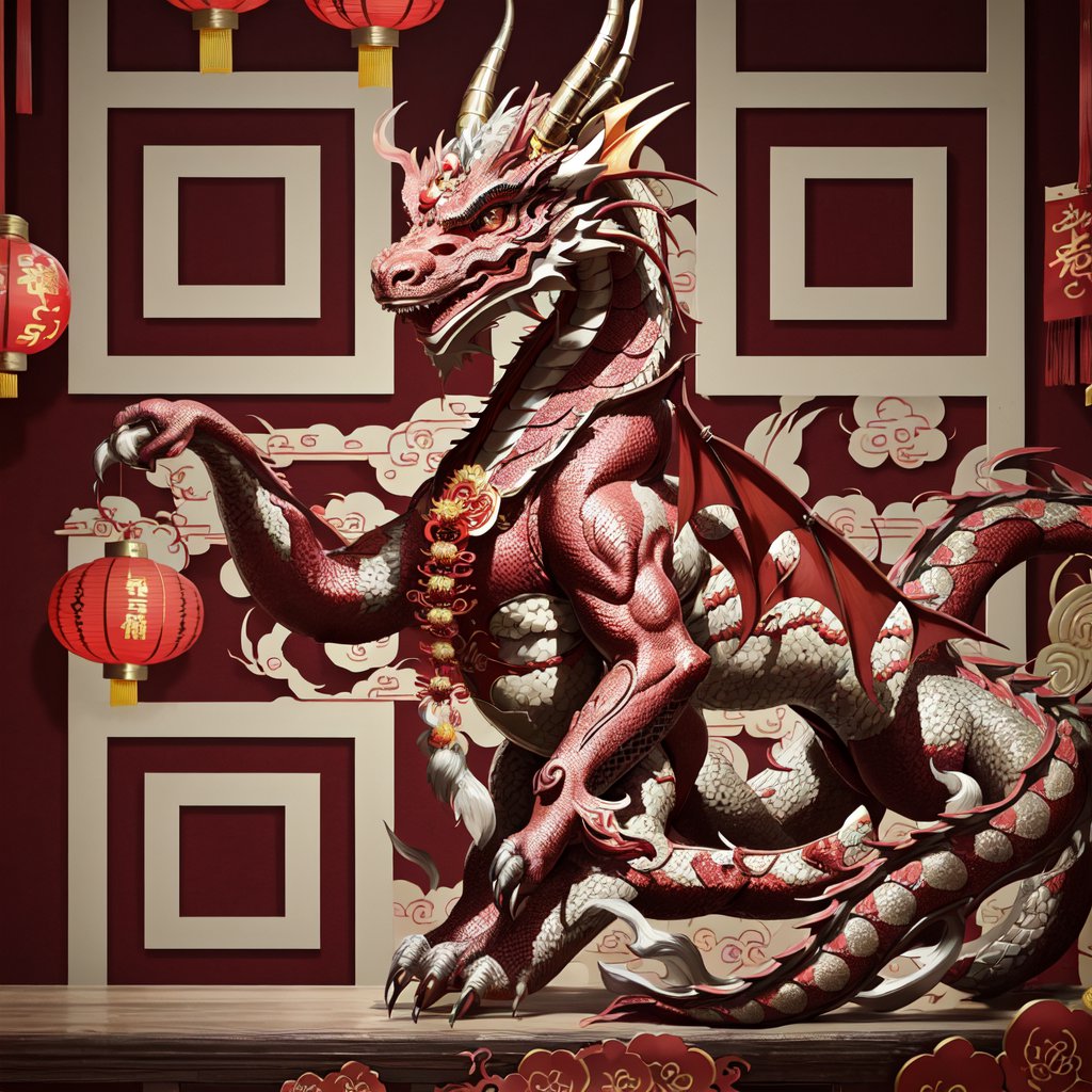 Mythic Chinese Dragon QR Code