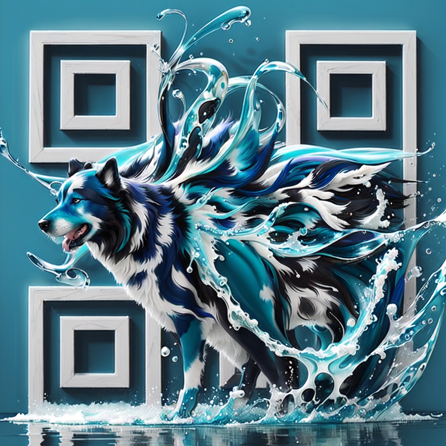 Dog Splash QR code Art