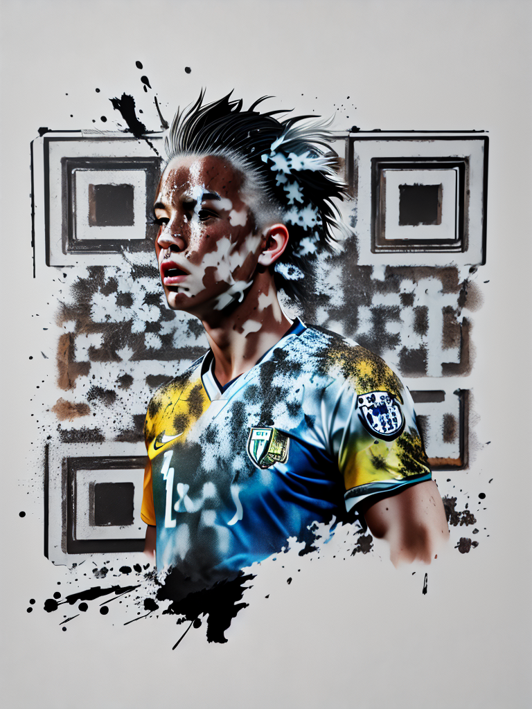 QR Code Soccer Player Portrait
