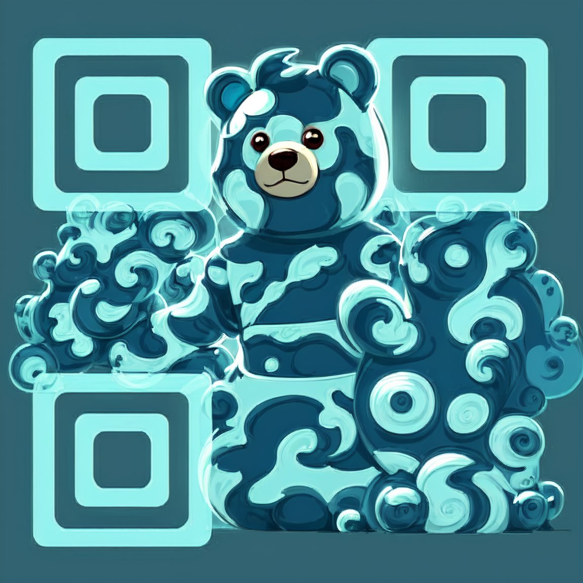 QR Teddy Bear Art