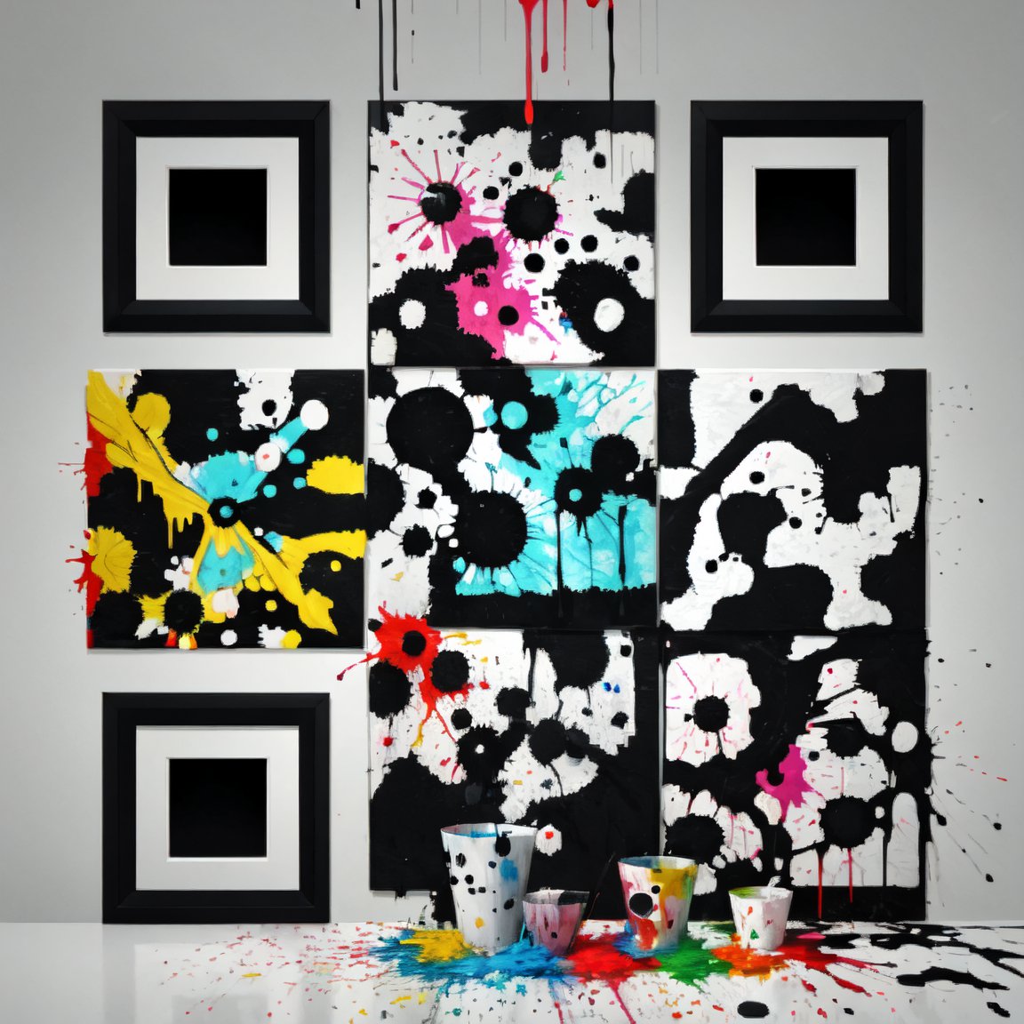 Eye-catching Paint Splash QR code Art