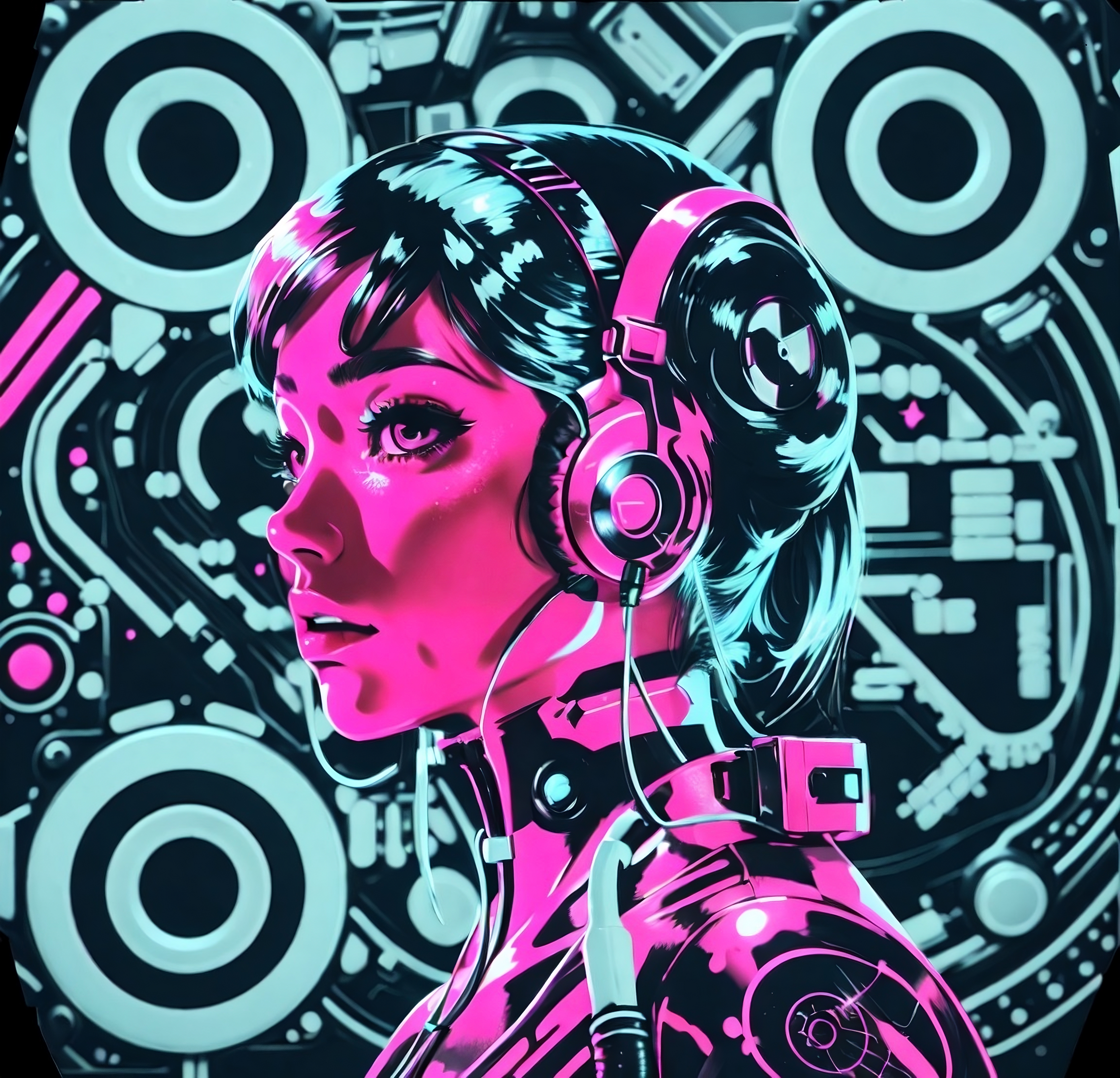 Aesthetic Retro Neon QR Code Art 