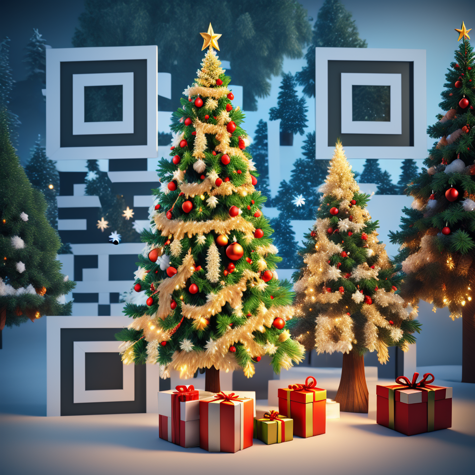 Festive Christmas QR Code Scene
