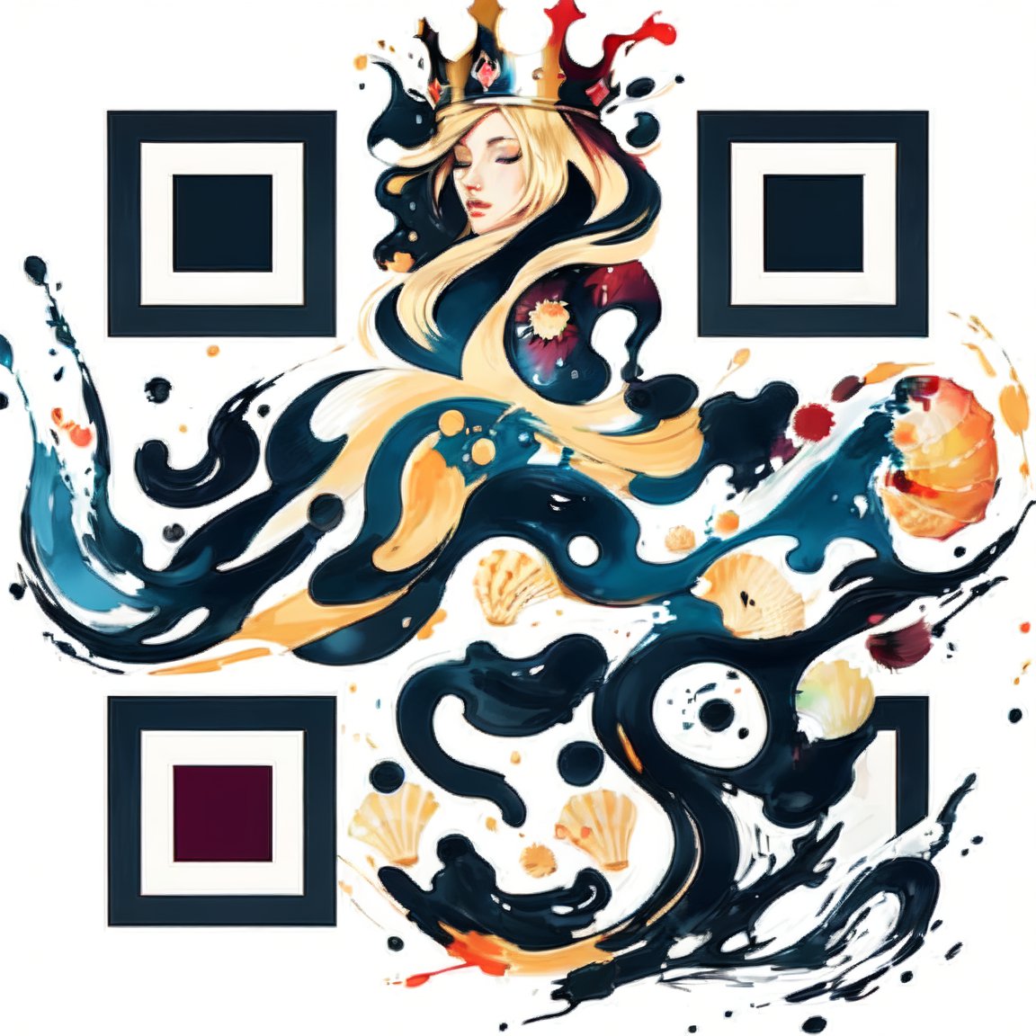 Queen of the Sea QR Code Art