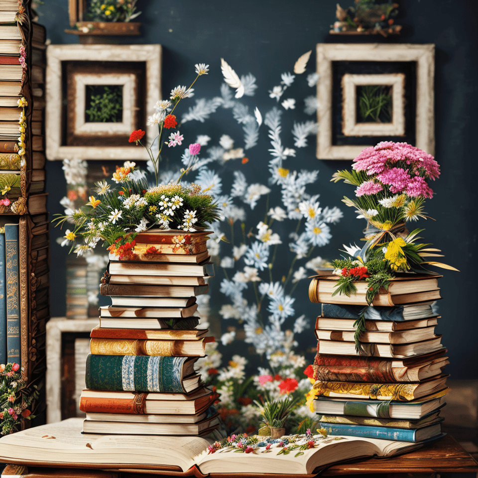 Floral & Bookish QR Code Art