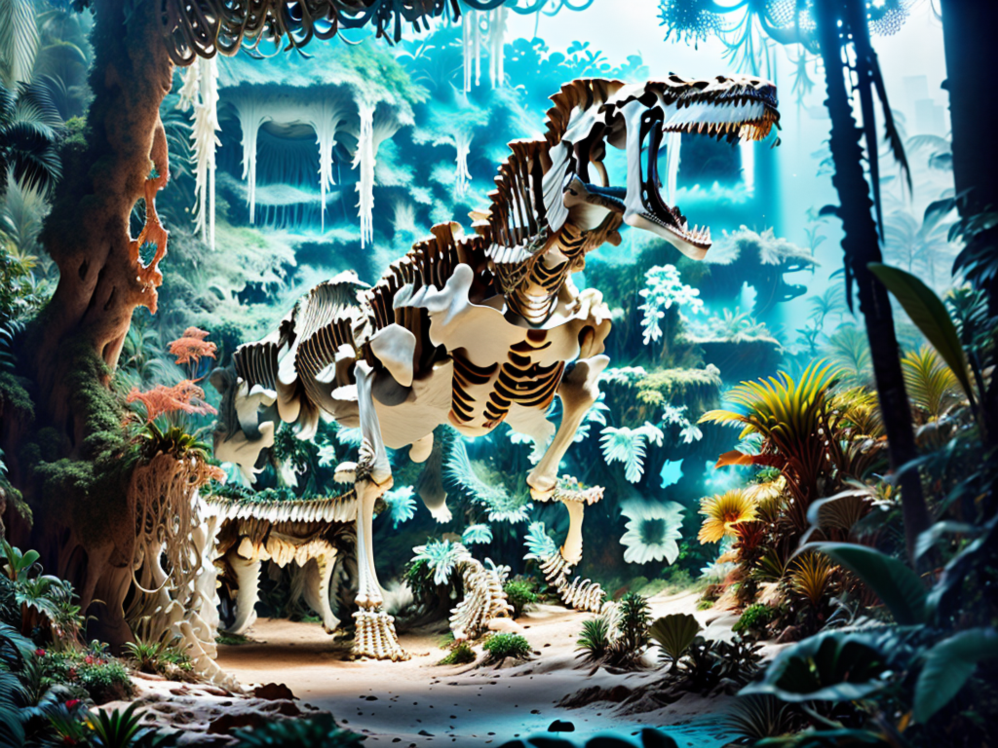 Dinosaur QR code artwork