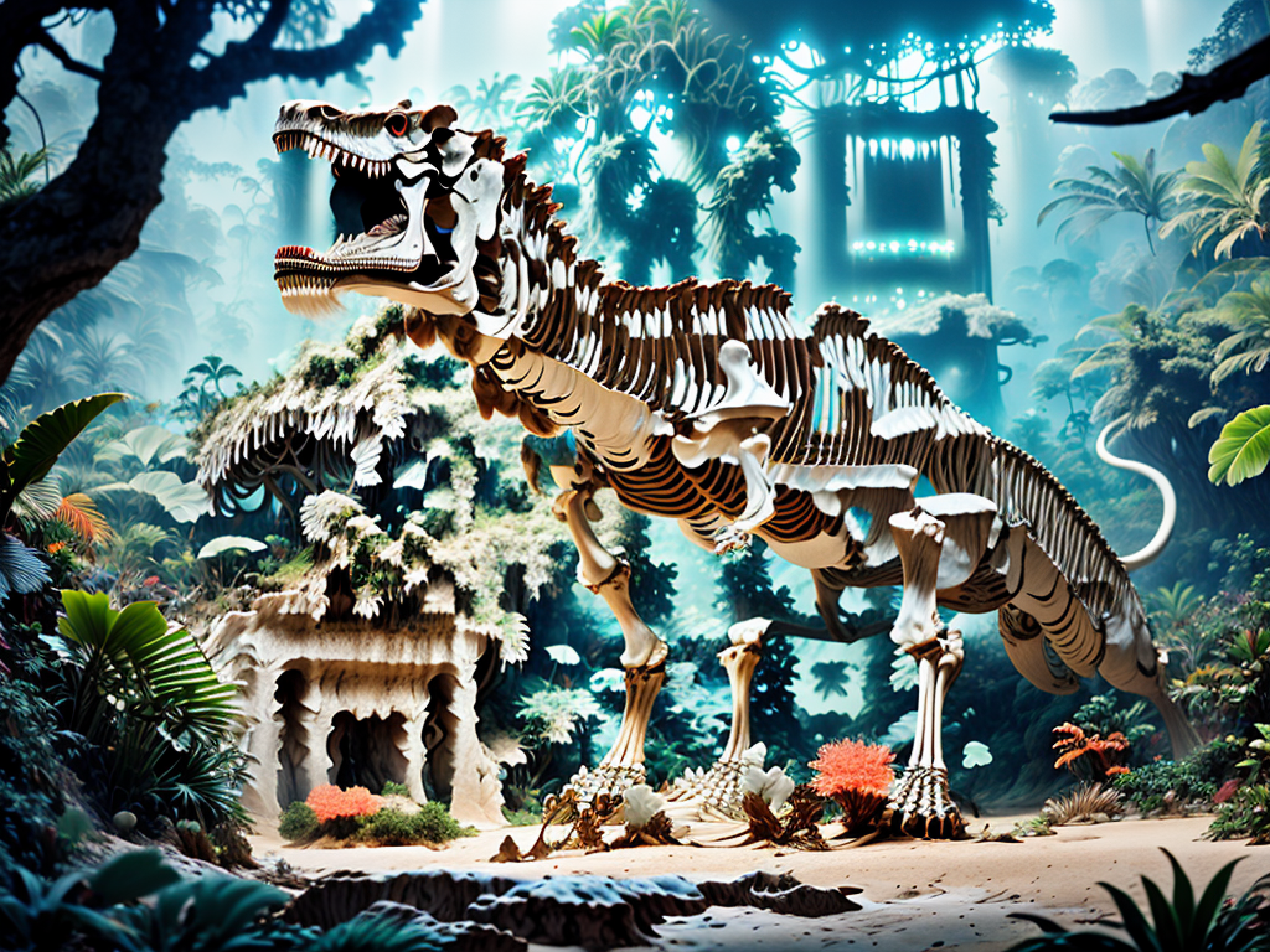 Dinosaur QR code artwork