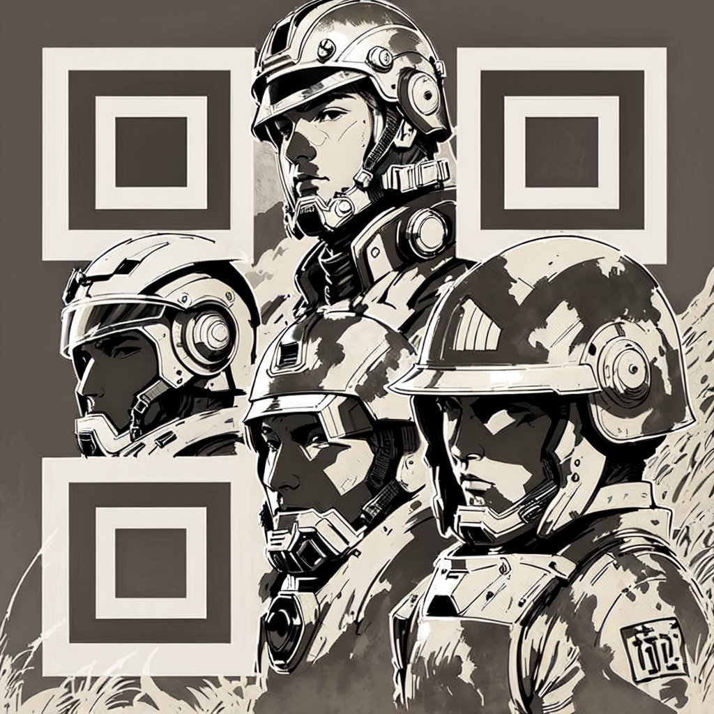 Vector Solider QR Code Art