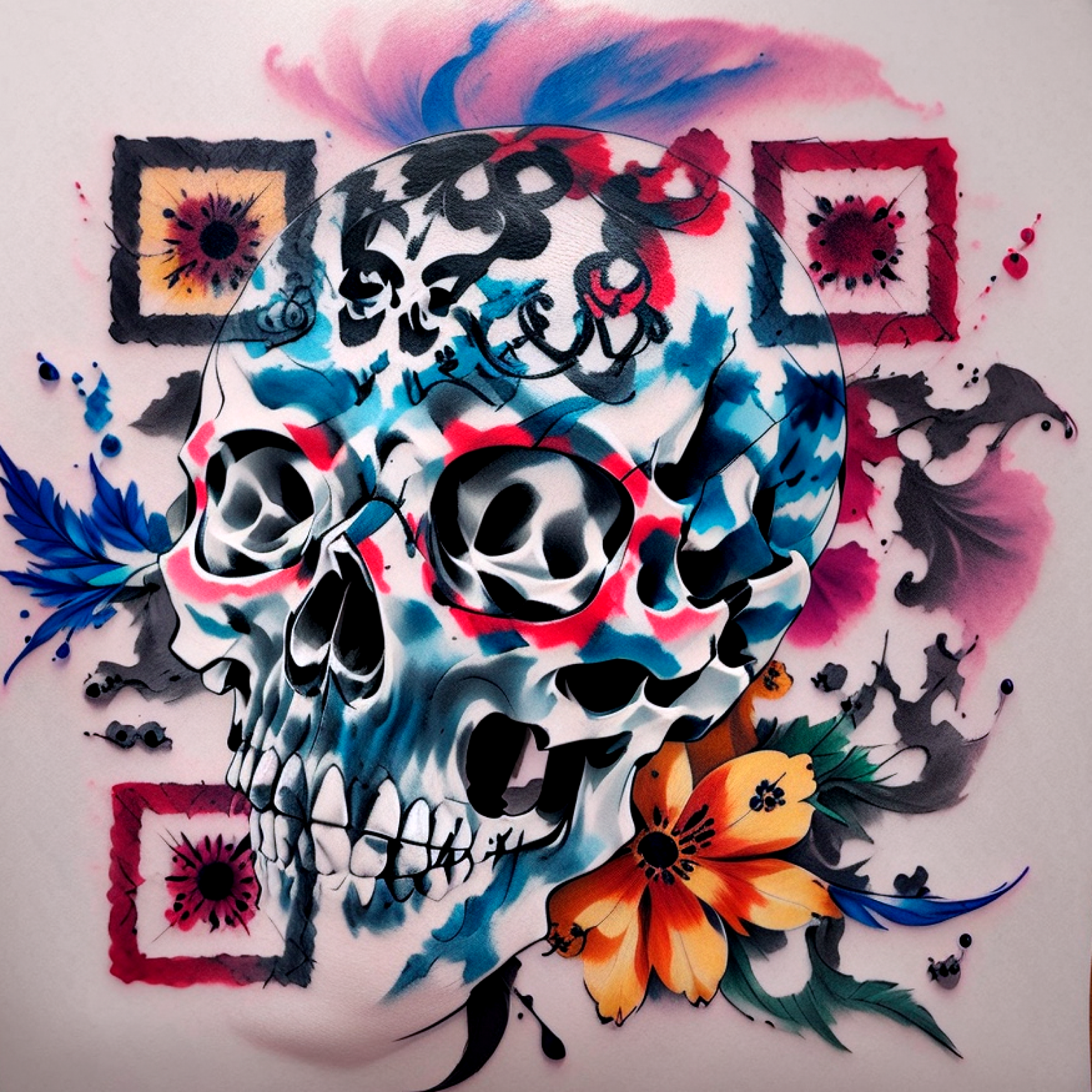 A Skull-Inspired QR Code Tattoo