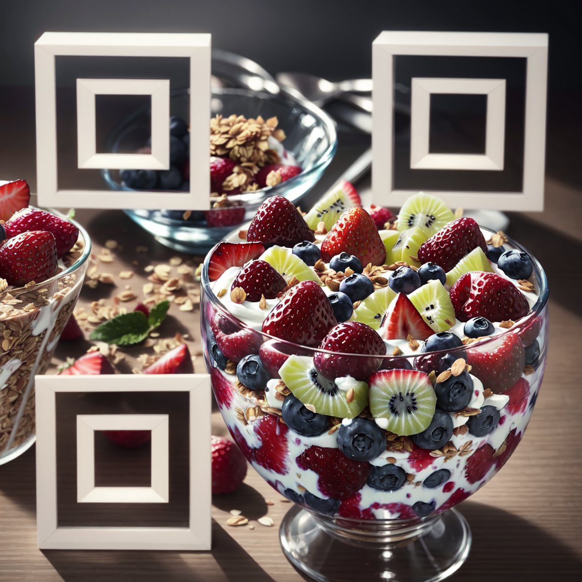 Yogurt Parfait with Fruits & Granola QR Code