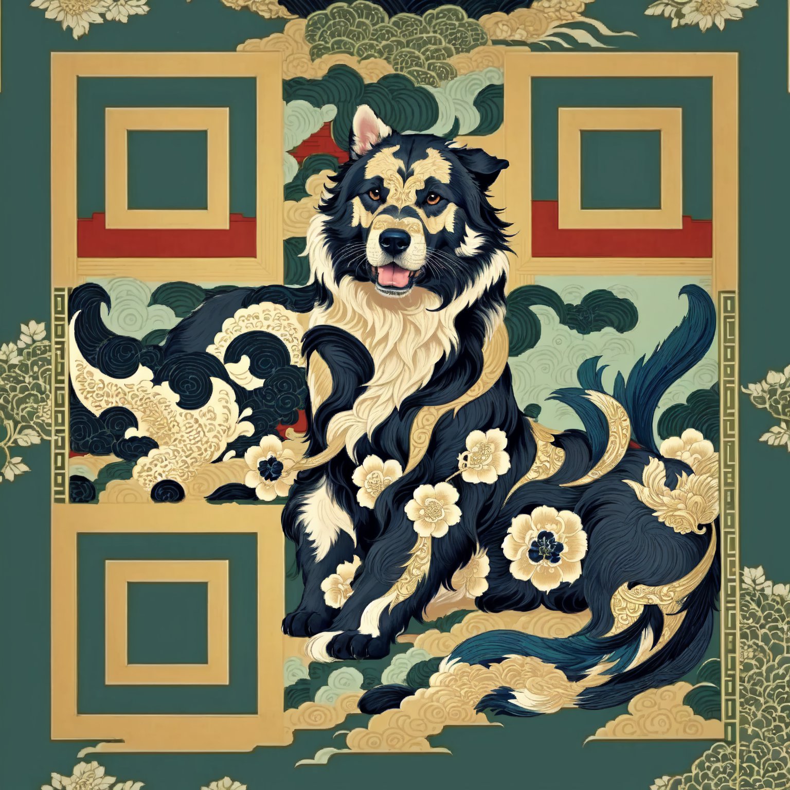 Regal Dog QR Code Art