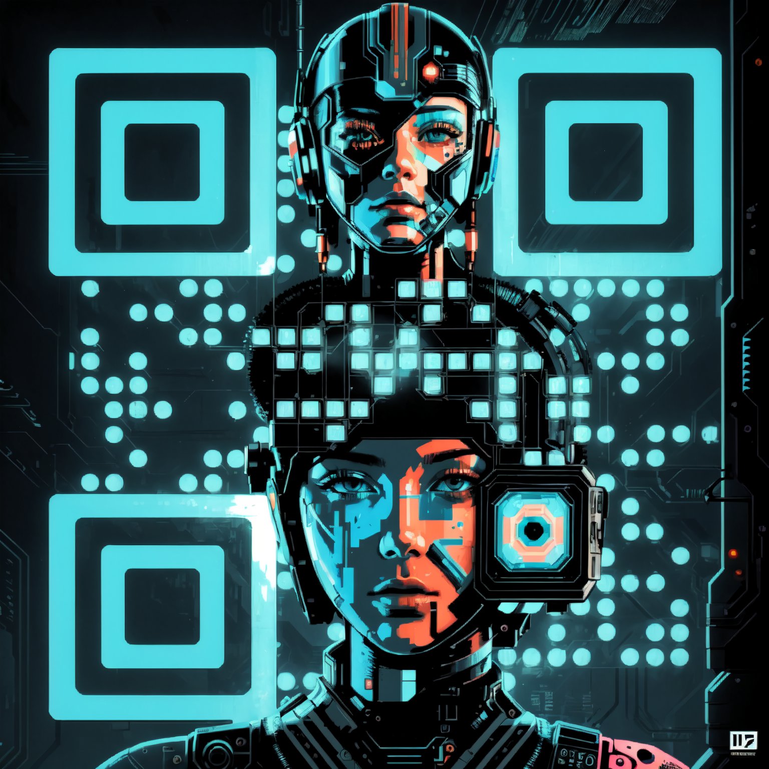 Vibrant Cyberpunk Pop-Art QR code