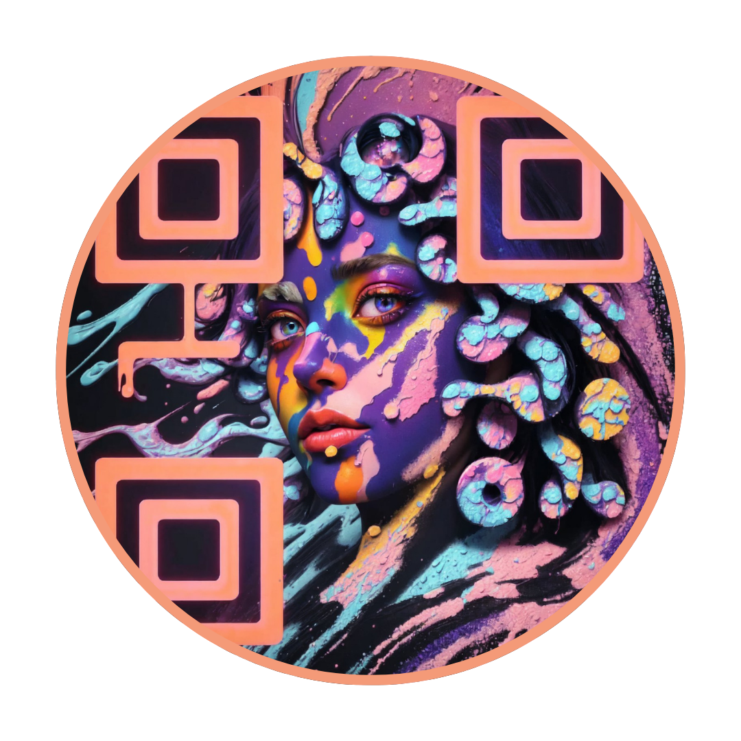 Scannable Painted Face QR Code Art 