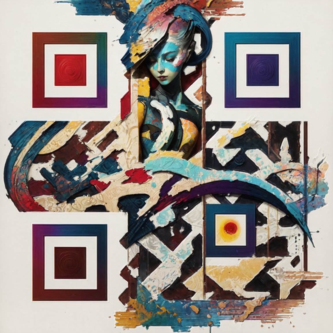 Mixed Media QR code Art 