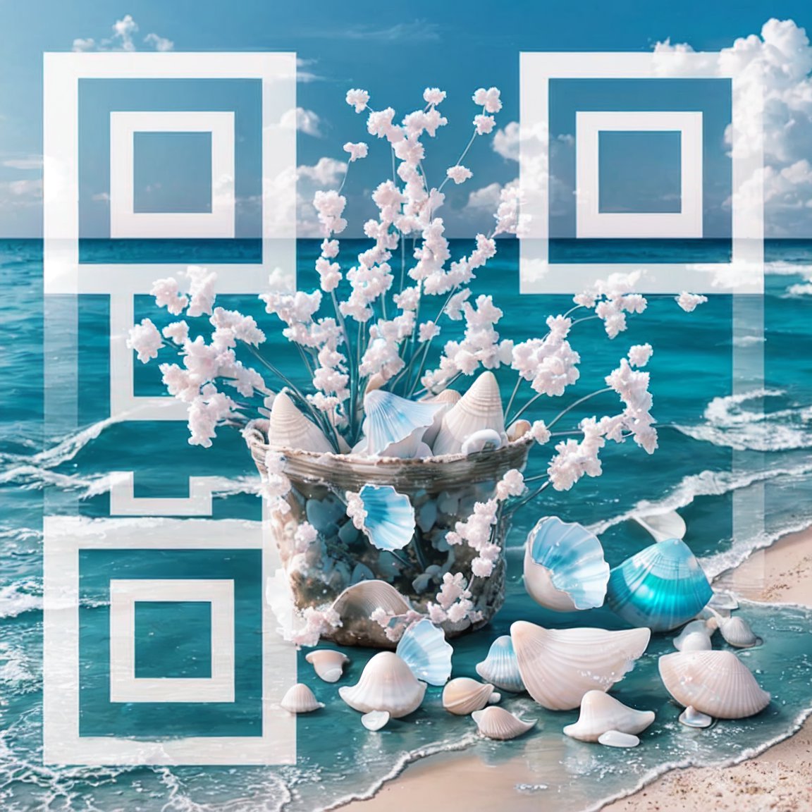 Seaside Harmony – QR Code Art Design