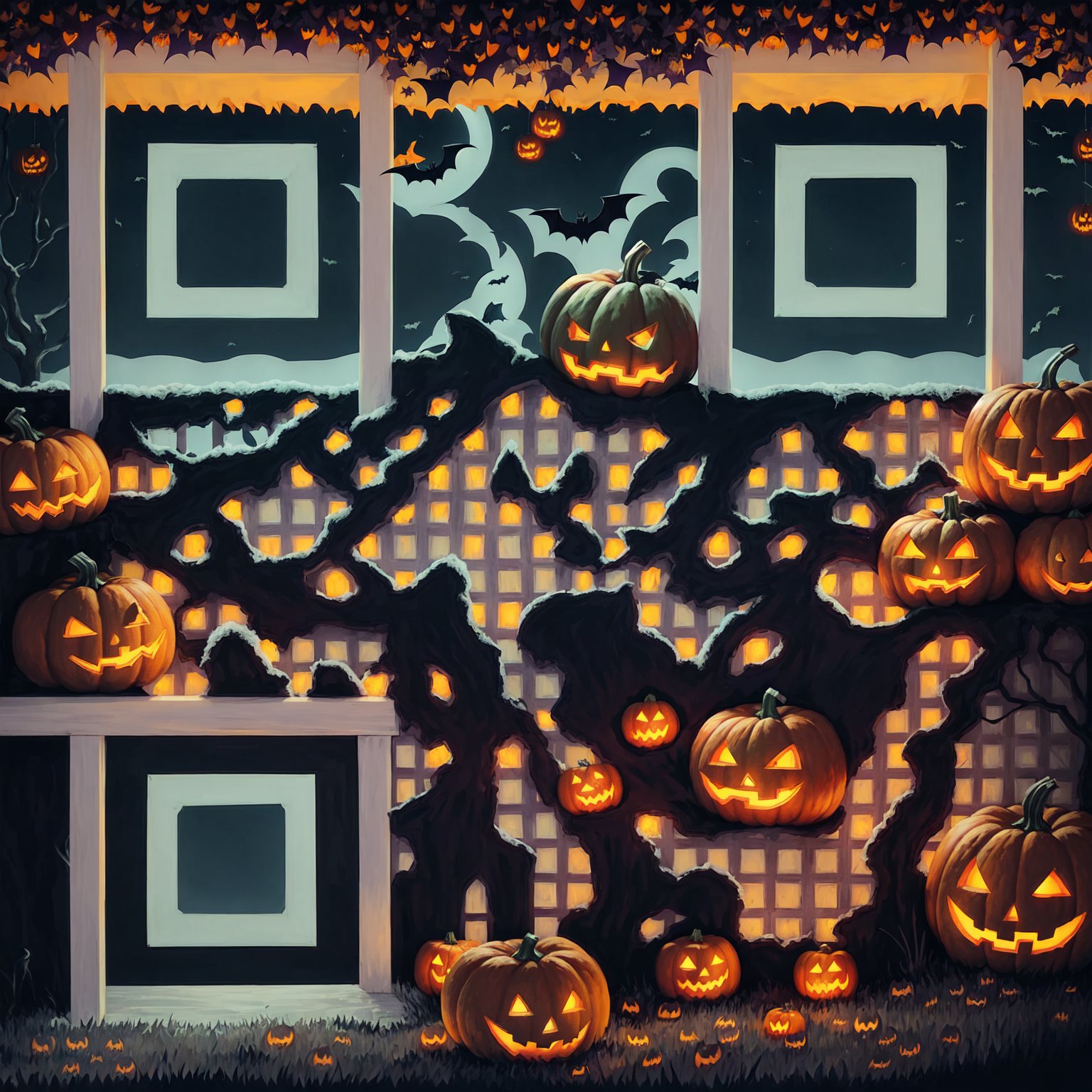 Haunted Halloween Pumpkin QR Code