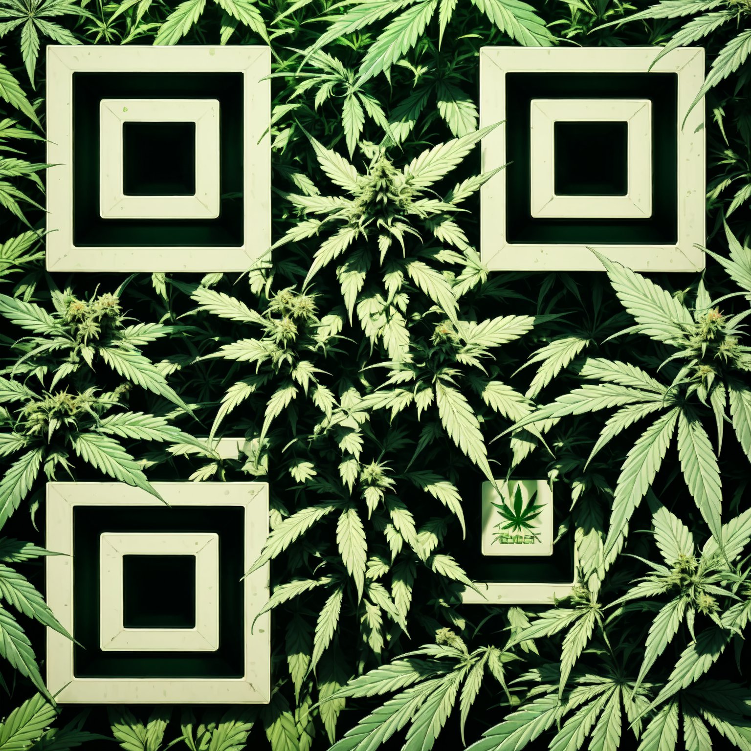 Scannable Premium Weed Leaf QR Code