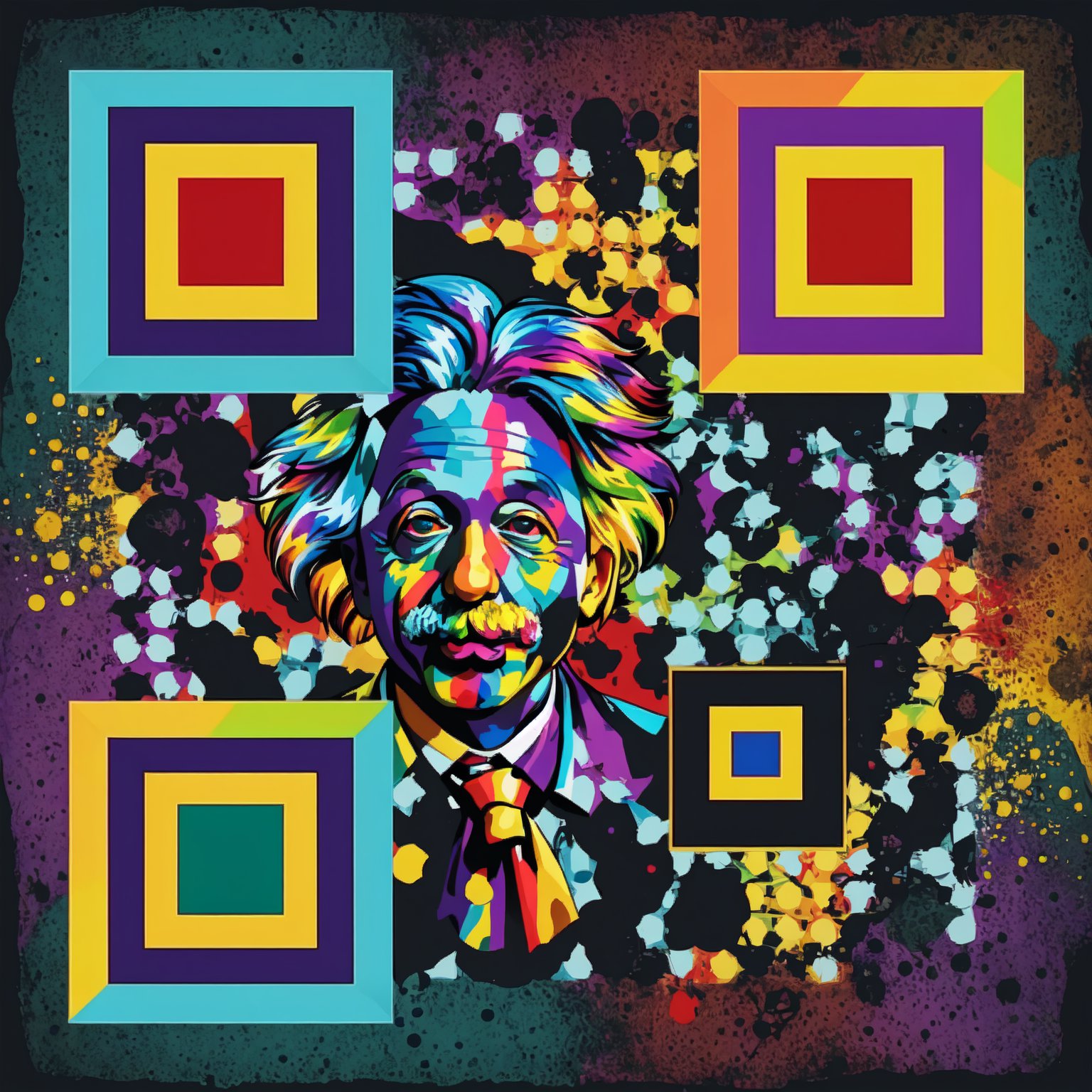 Colorful Einstein QR Code Art