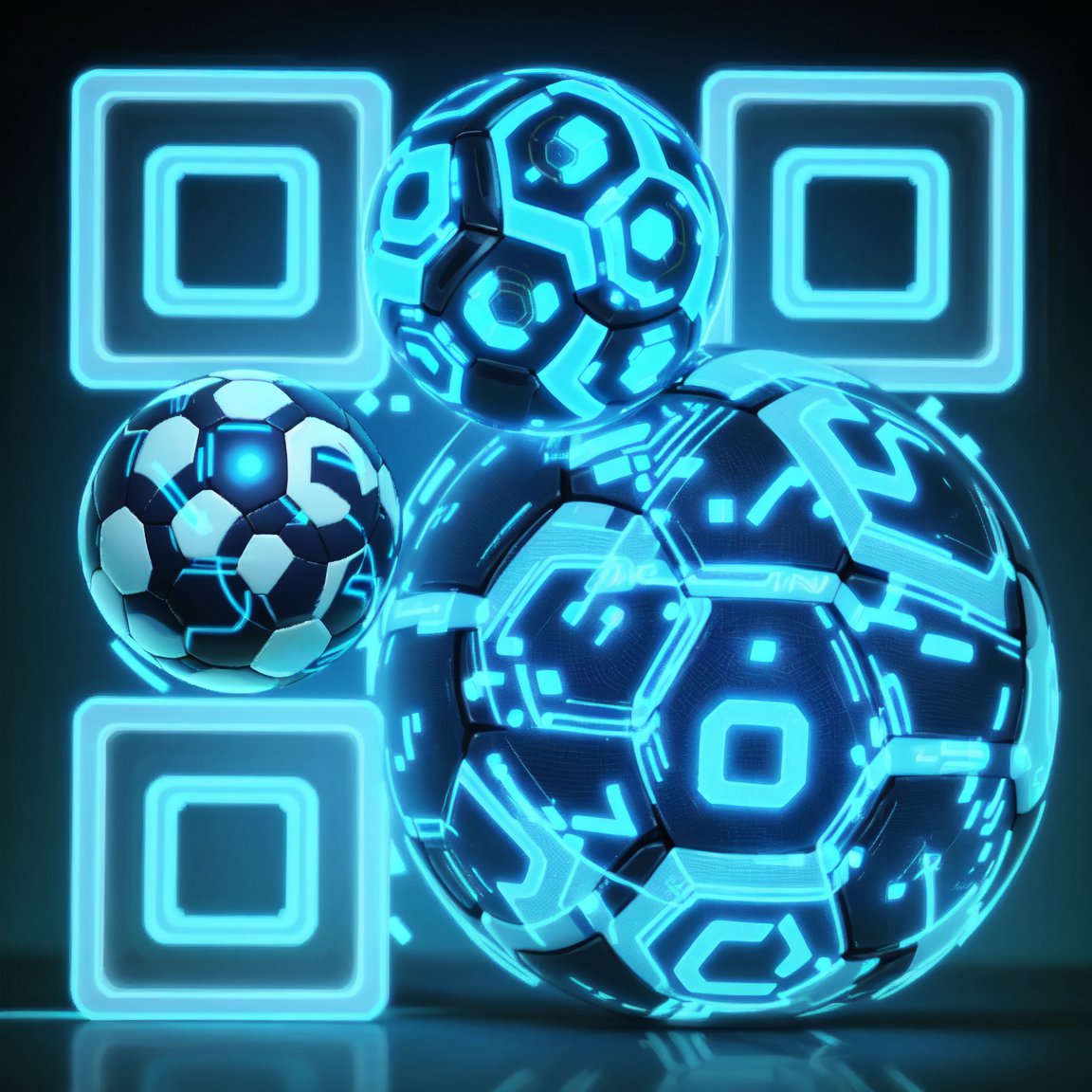 Futuristic Soccer Ball QR Code 