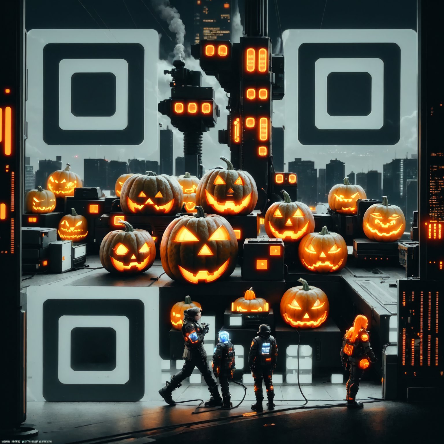 Futuristic Halloween QR Code