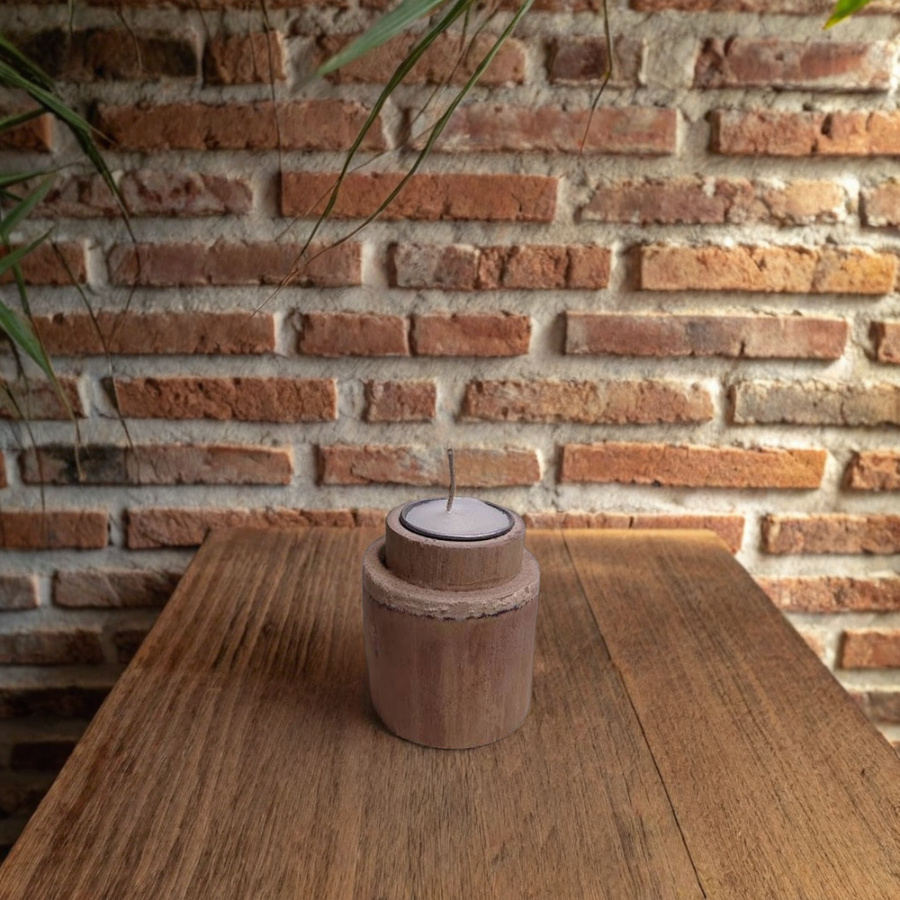 Porta veladora de guadua